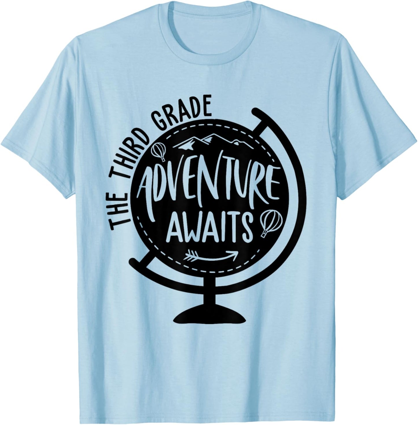 Adventure Awaits 3rd Grade Funny Back To School Third Grade T-Shirt - T-Shirt | Light Blue