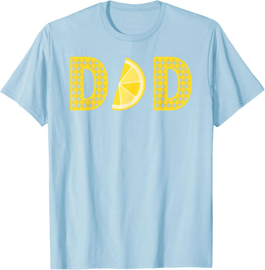 Dad First Birthday Pink Lemonade Family Outfit Lemon Party T-Shirt - T-Shirt | Light Blue