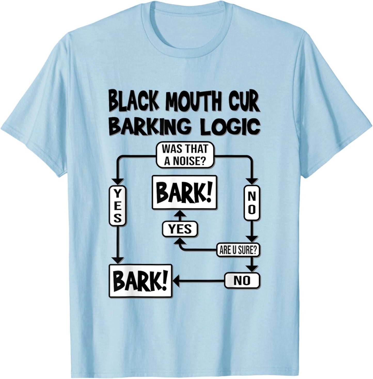 Dog Barking Logic, funny dog gift, Funny Black Mouth Cur Women Girls Kids T-Shirt - T-Shirt | Light Blue