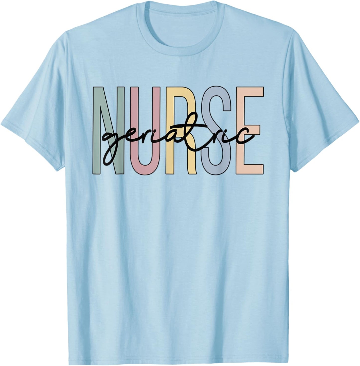 Geriatric Nursing Boho Geriatric Nurse T-Shirt - T-Shirt | Light Blue