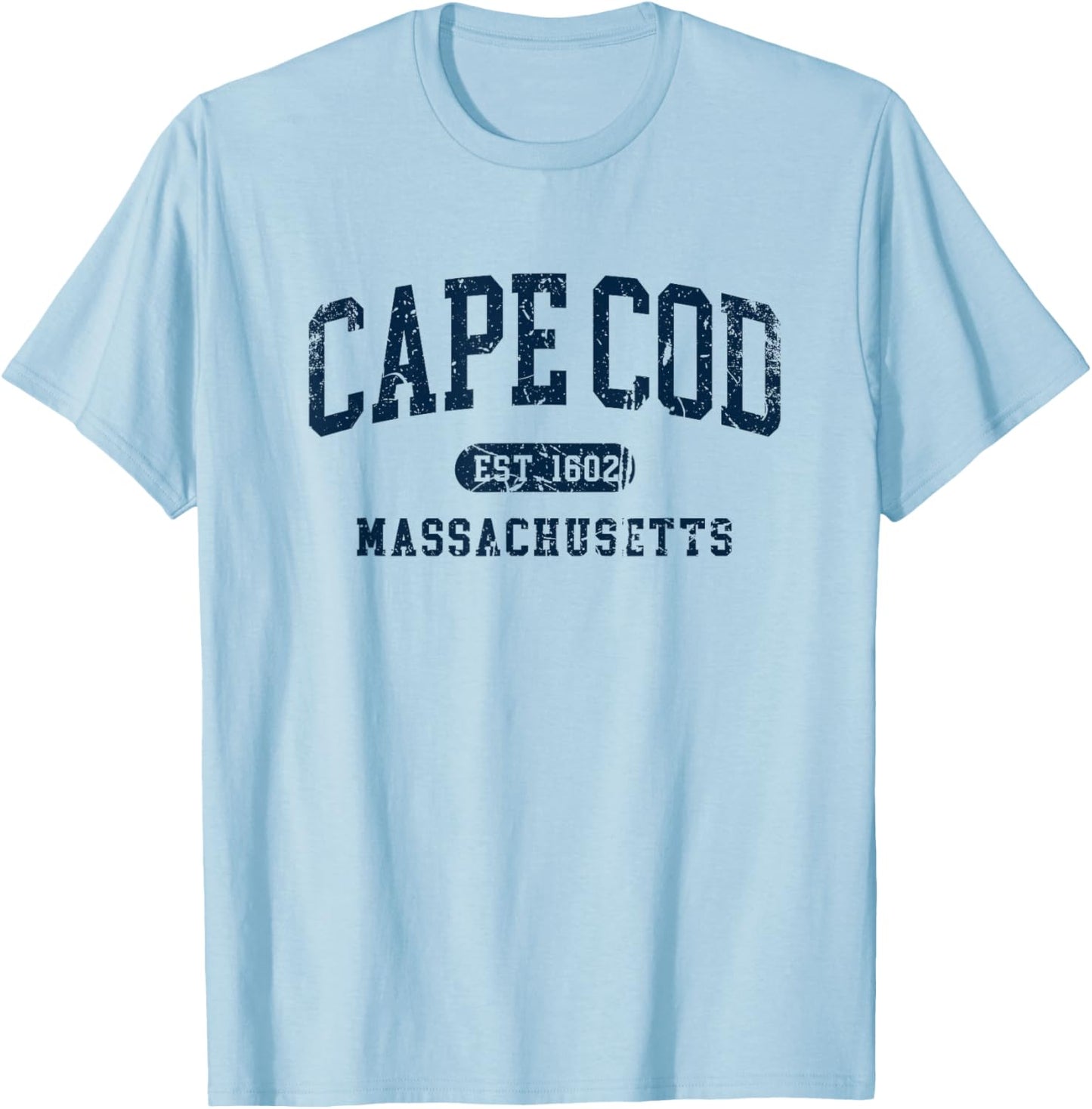 Vintage Cape Cod Est 1602 Massachusetts MA Retro distressed T-Shirt - T-Shirt | Light Blue