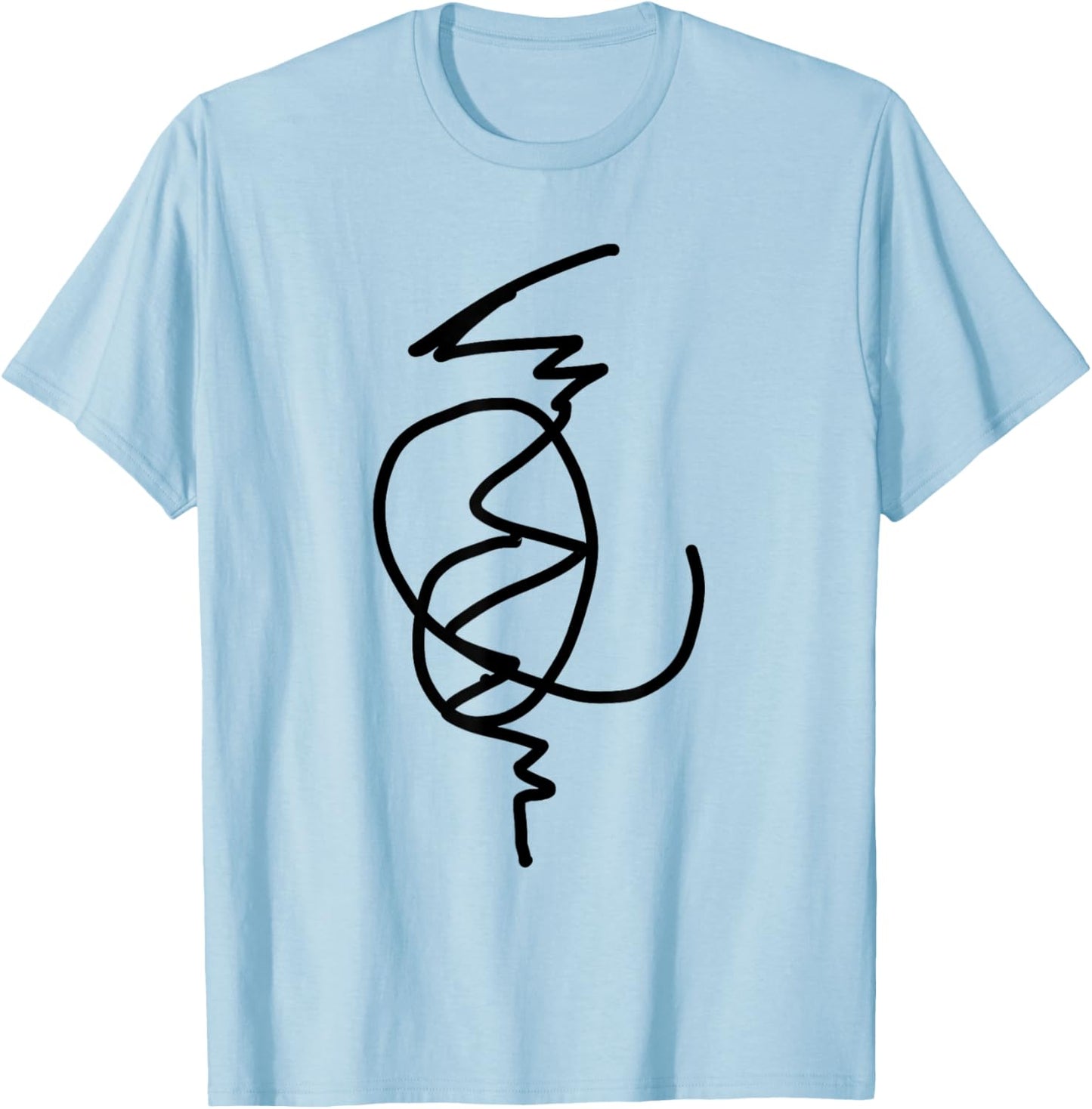 Minimal Aesthetic Art Designs Face Abstract Line Art Drawing Minimalist Modern Grey T-Shirt - T-Shirt | Light Blue