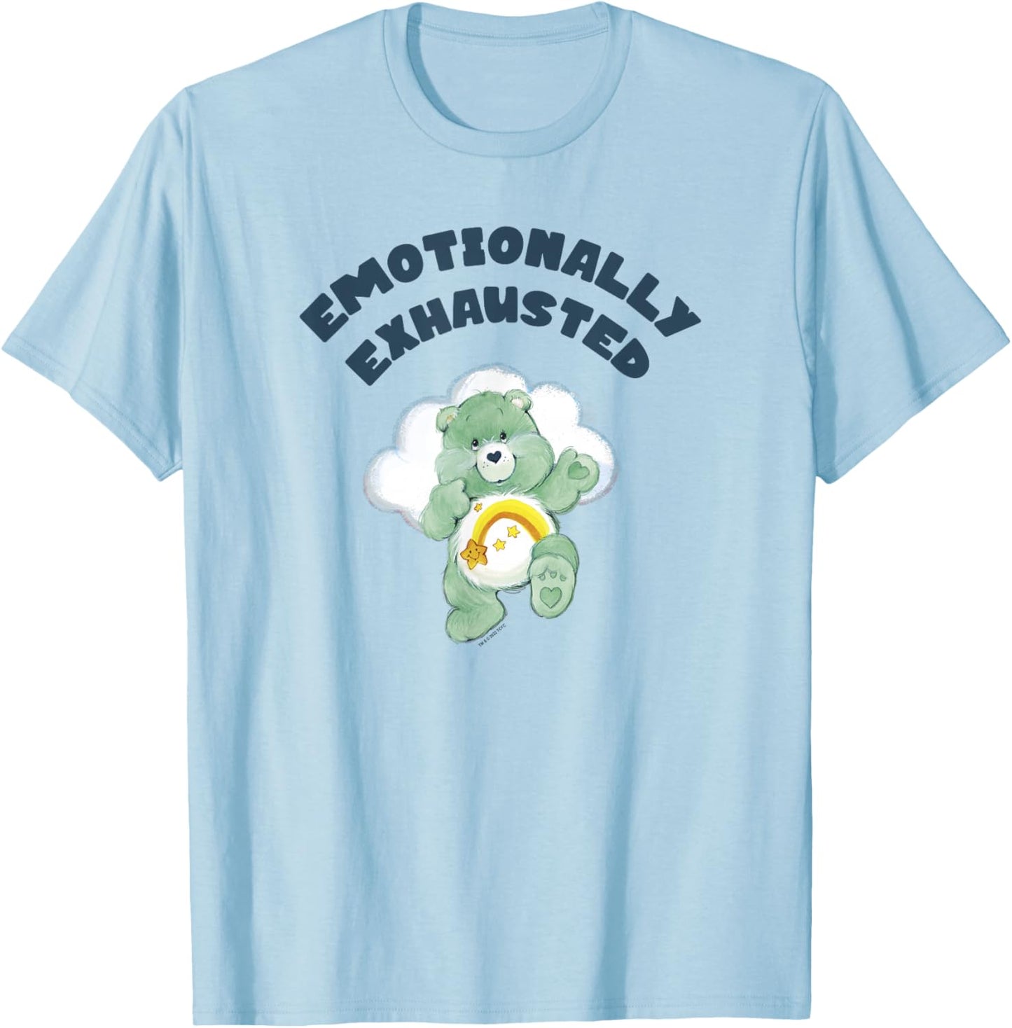 Care Bears Wish Bear Emotionally Exhausted Cloudy Poster T-Shirt - T-Shirt | Light Blue
