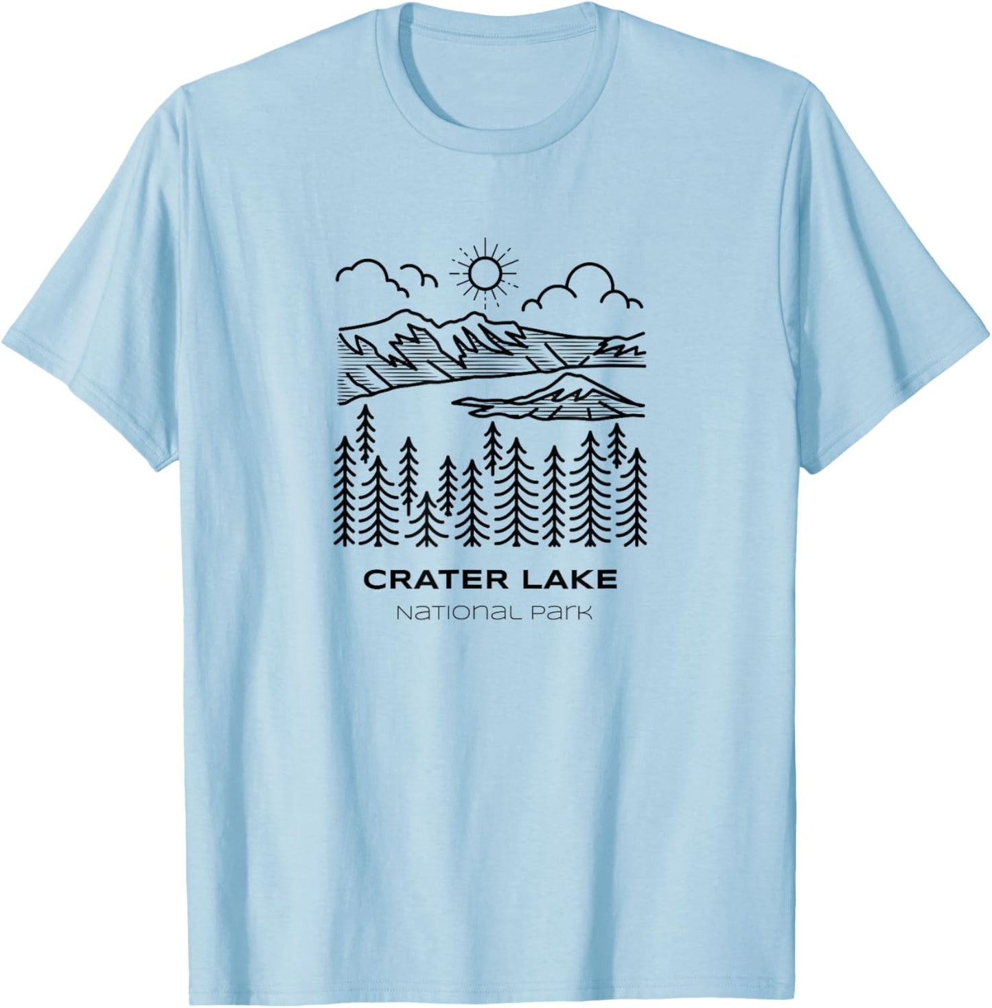 Vintage Crater Lake National Park Hike T-Shirt - T-Shirt | Light Blue