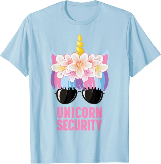 Cute Unicorn Security T-Shirt - T-Shirt | Light Blue