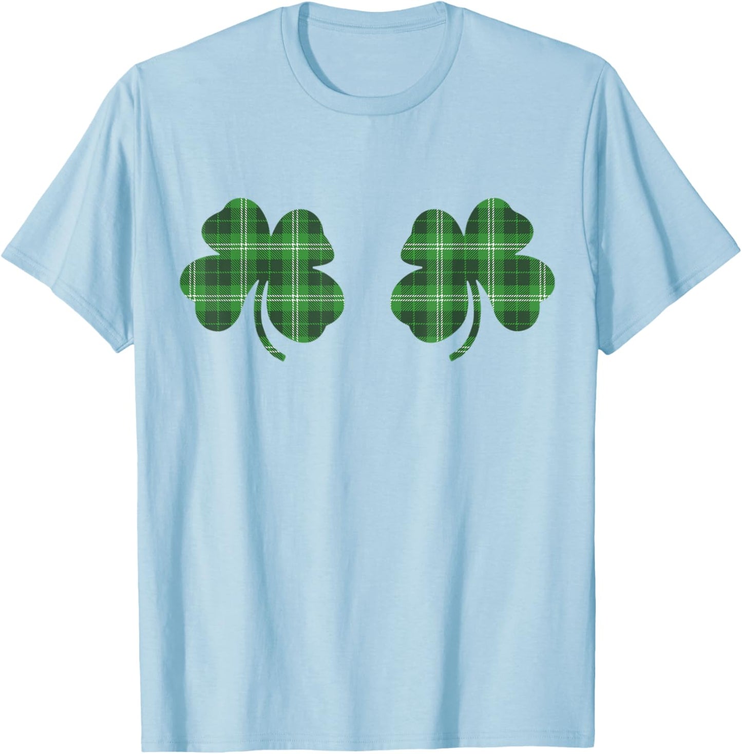 Shamrock Boobs Shirt Women Funny St Patricks Day Sexy Irish T-Shirt - T-Shirt | Light Blue