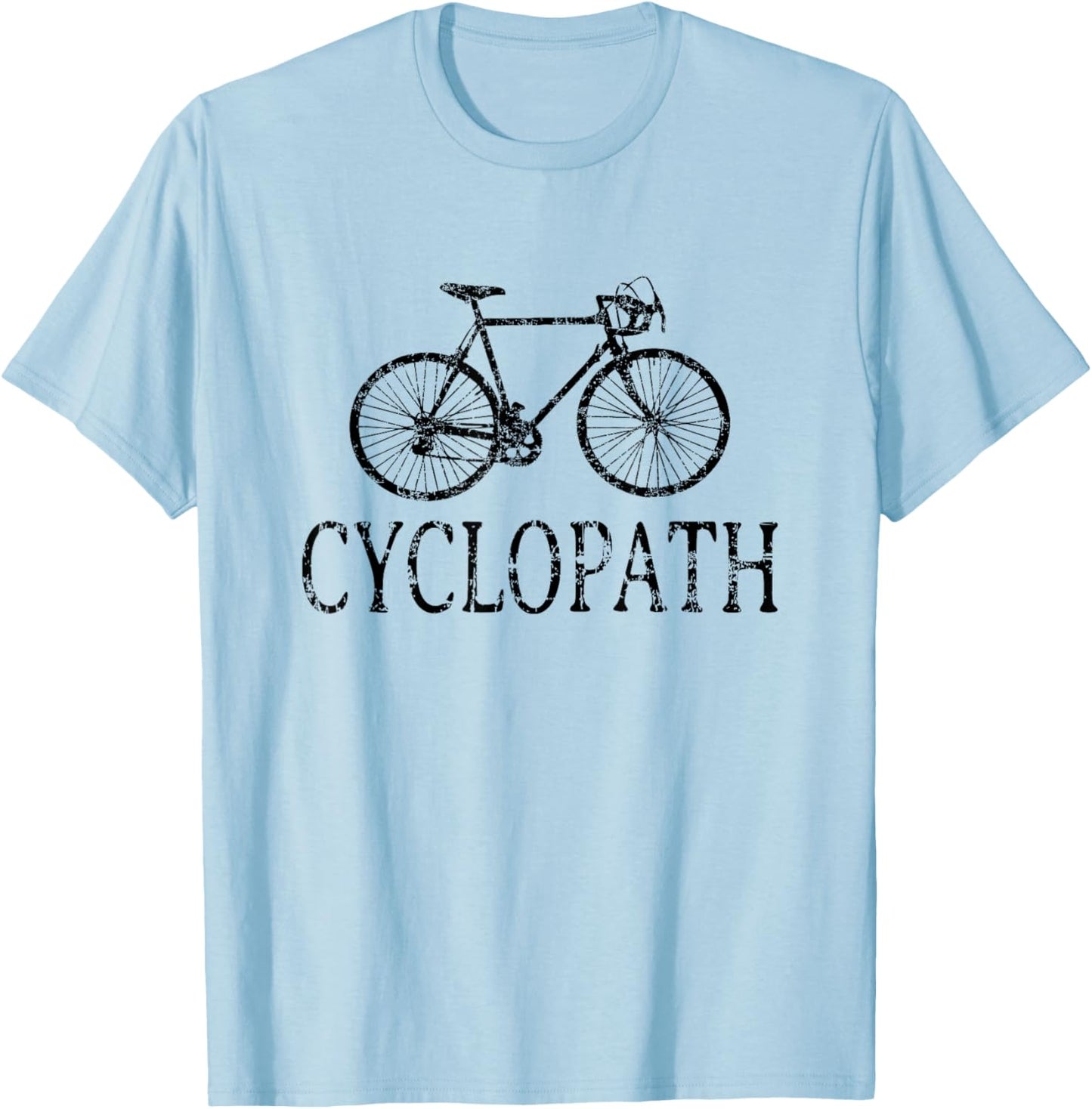 Cyclopath (Vintage Black) Bicycle T-Shirt - T-Shirt | Light Blue