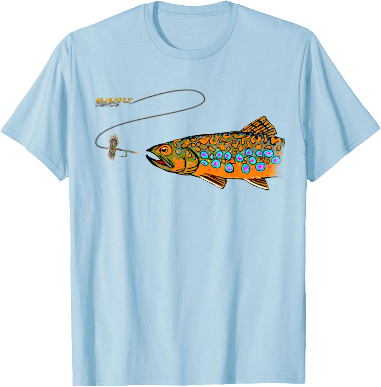 Brook Trout Fly Fishing Shirts Gifts by Black Fly T-Shirt - T-Shirt | Light Blue