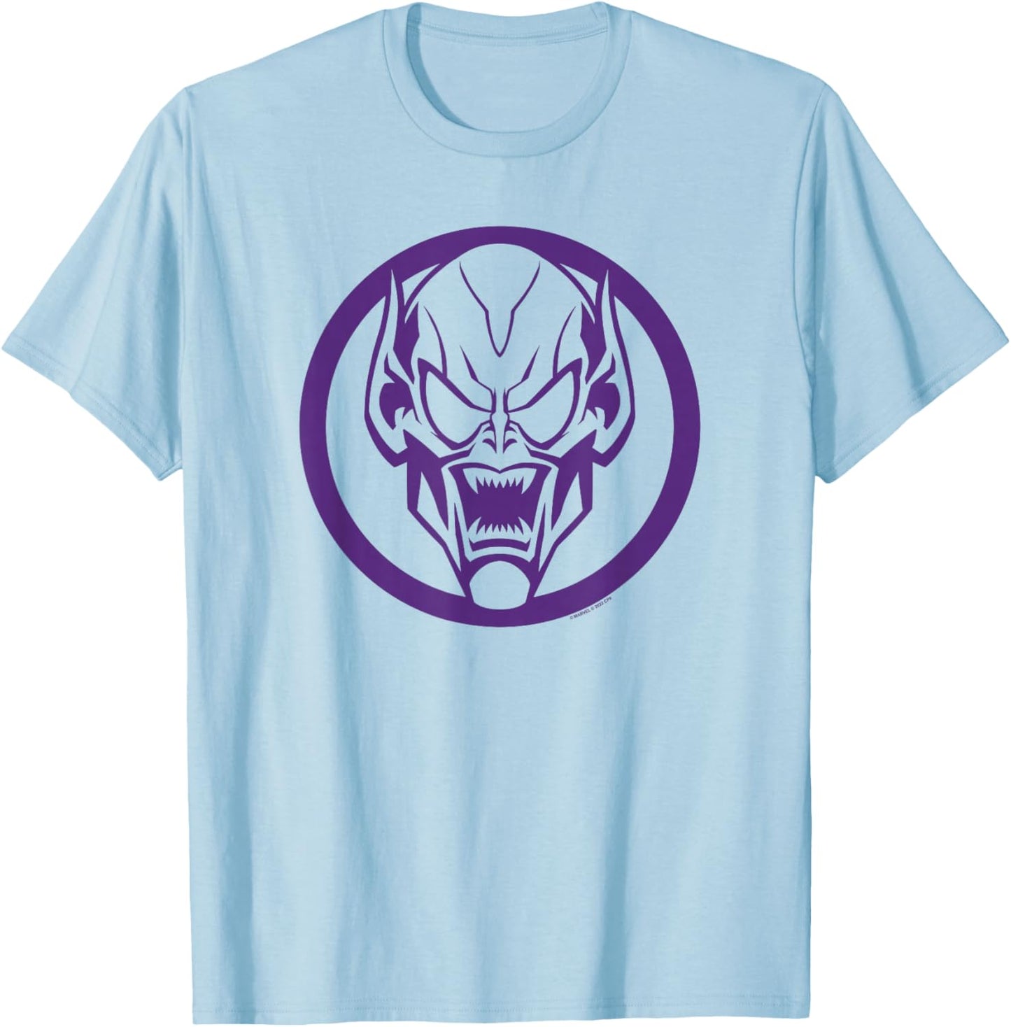 Marvel Spider-Man No Way Home Green Goblin Logo V-2 T-Shirt - T-Shirt | Light Blue
