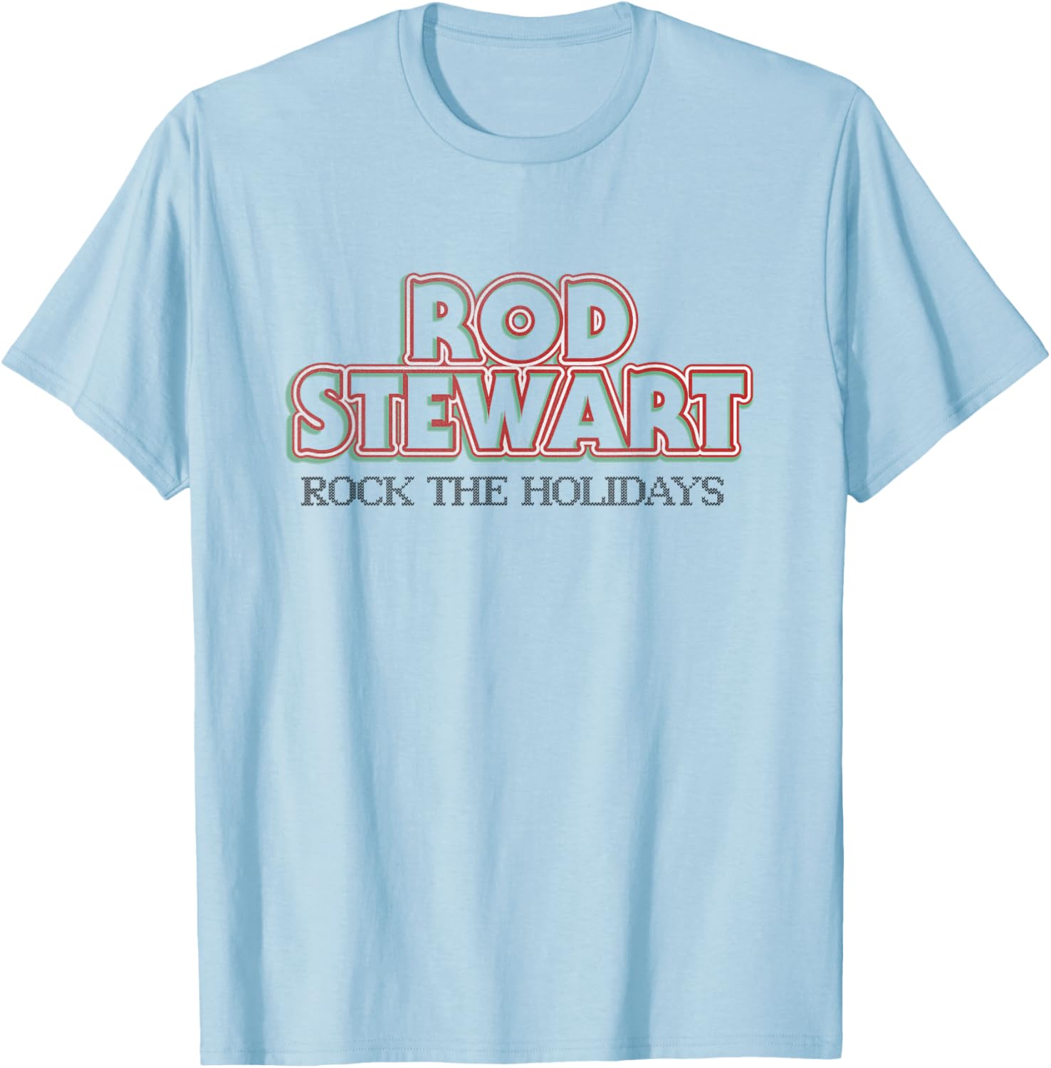 Rod Stewart Rock The Holidays T-Shirt - T-Shirt | Light Blue