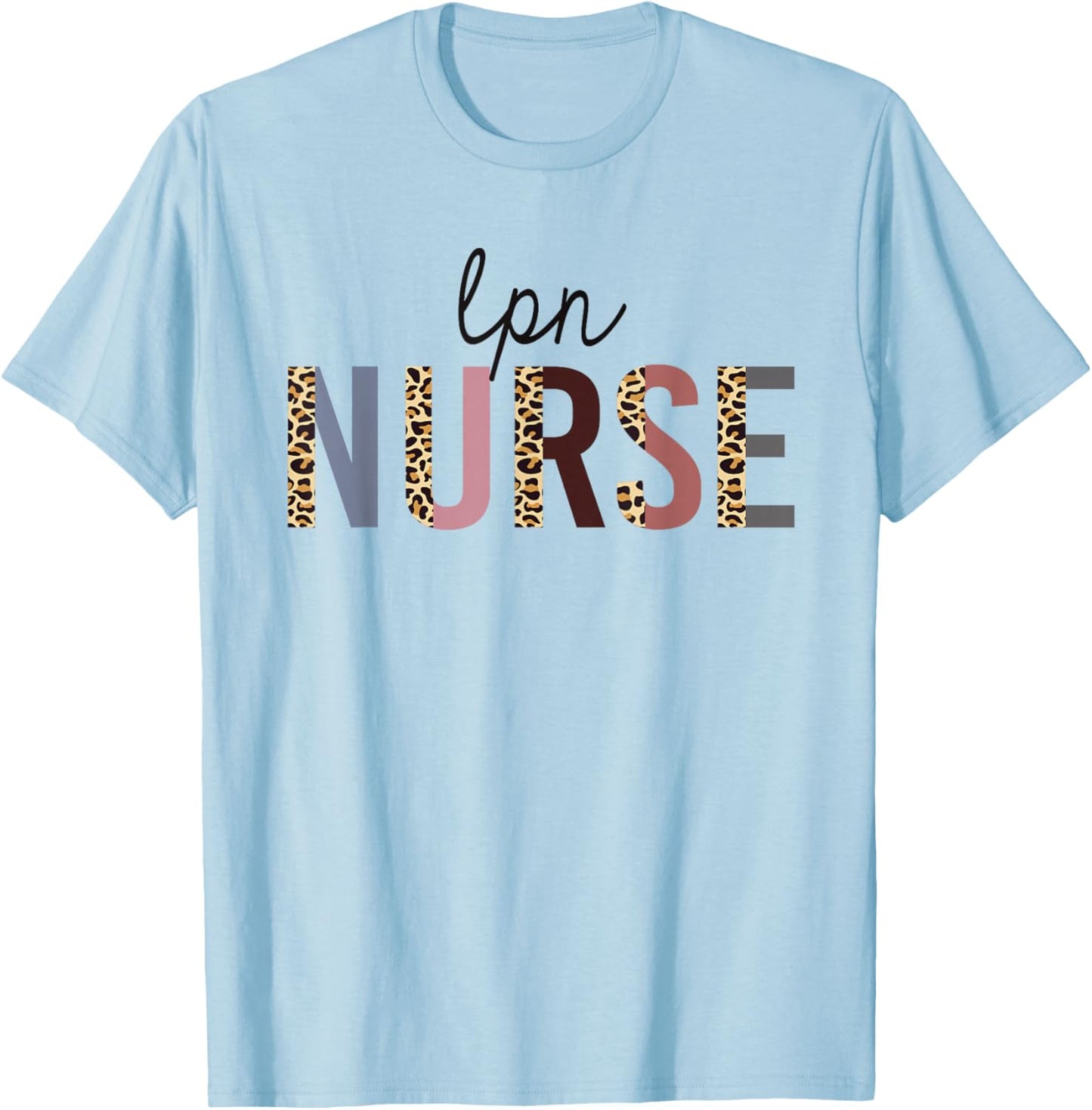 LPN Nurse Leopard Print Licensed Practical Nursing Women T-Shirt - T-Shirt | Light Blue
