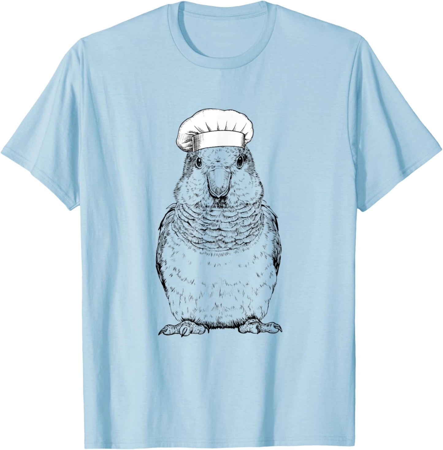 Quaker Parrot Cook Chef Funny Cooking Bird T-Shirt - T-Shirt | Light Blue