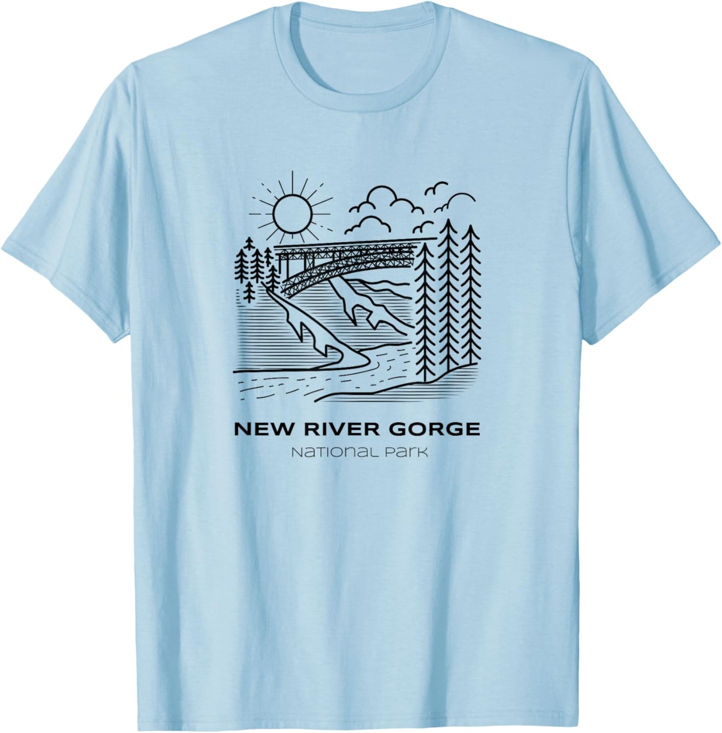 Vintage New River Gorge National Park Hike T-Shirt - T-Shirt | Light Blue