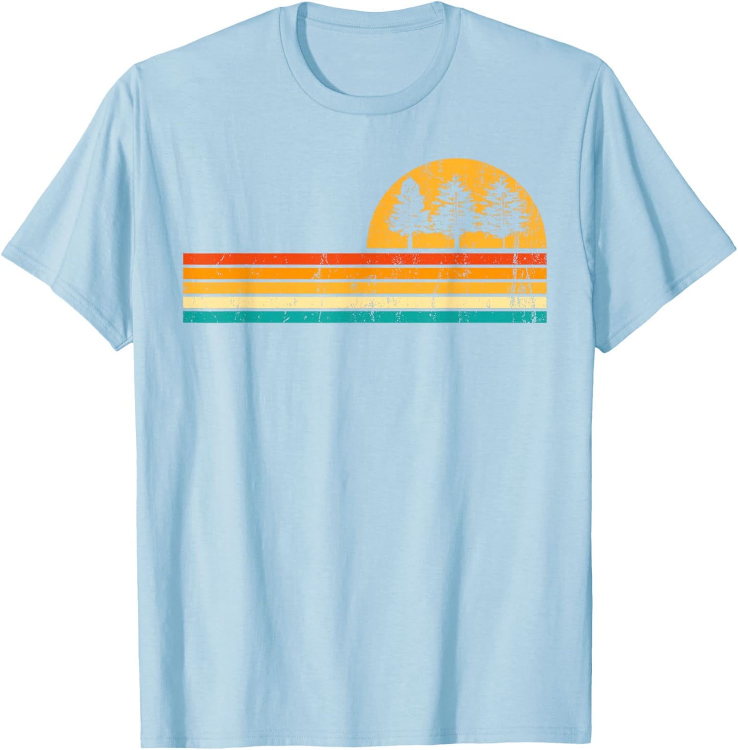 Retro Forest T-Shirt - T-Shirt | Light Blue