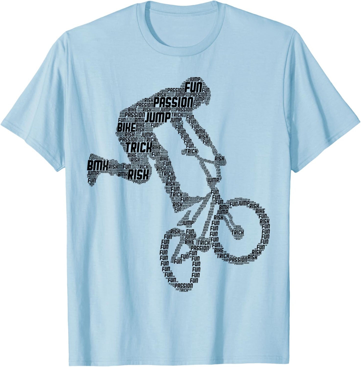 BMX Rider Bike Bicycle Stunt Racing Boys Kids T-Shirt - T-Shirt | Light Blue