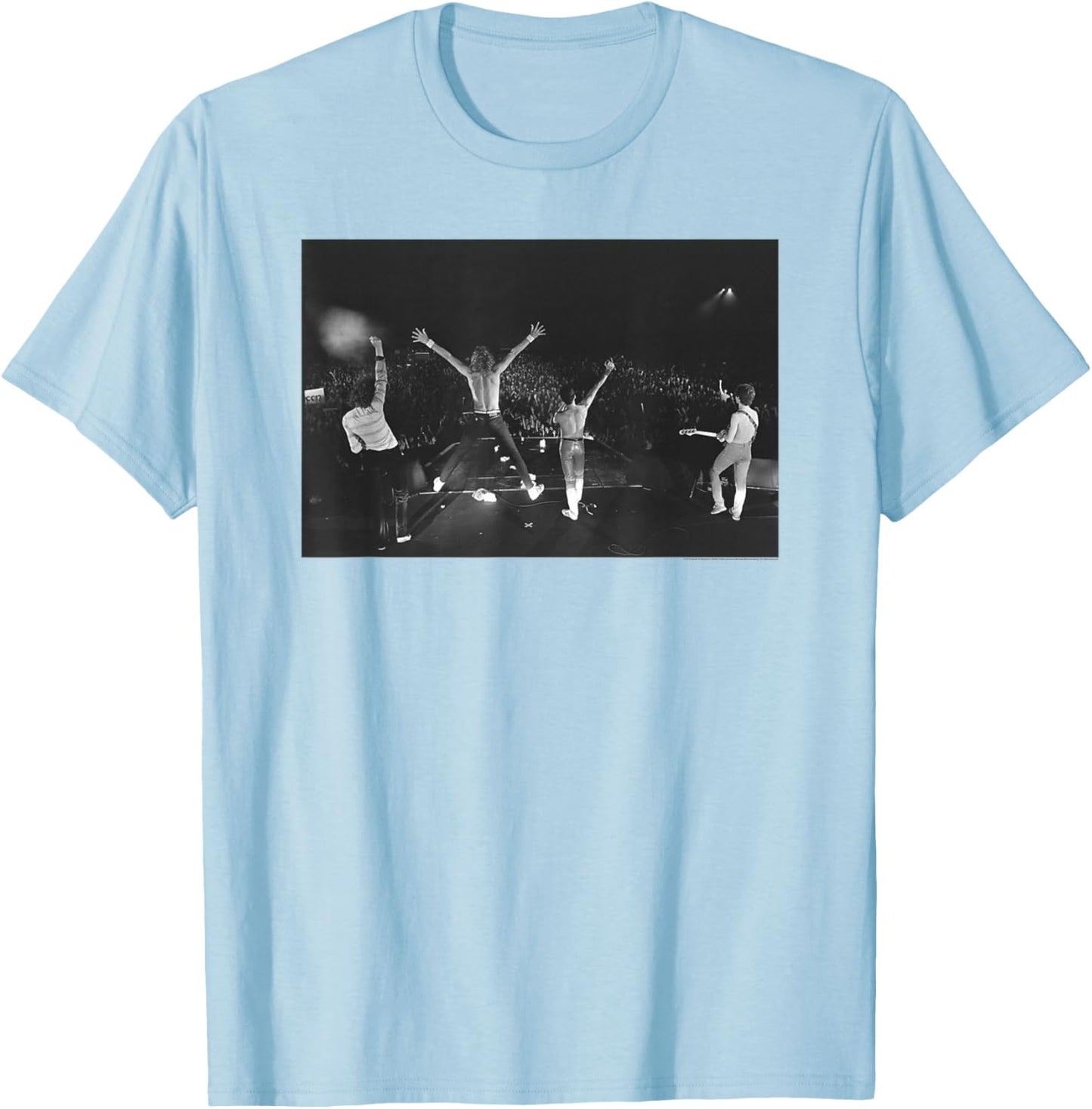 Queen Official Band Promo B&W Vintage Photo T-Shirt - T-Shirt | Light Blue