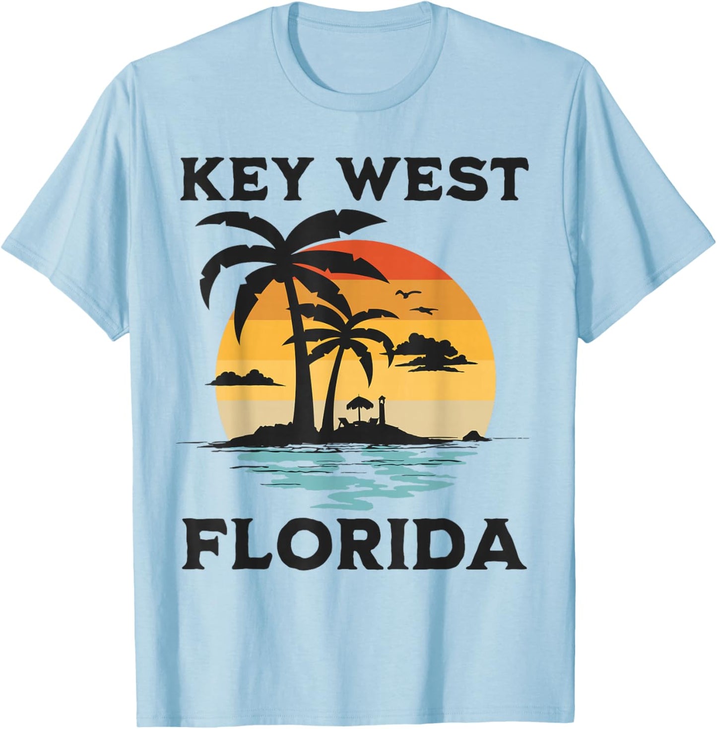 Key West Florida Beach Surf Summer Vacation Vintage Men Women Kids T-Shirt - T-Shirt | Light Blue