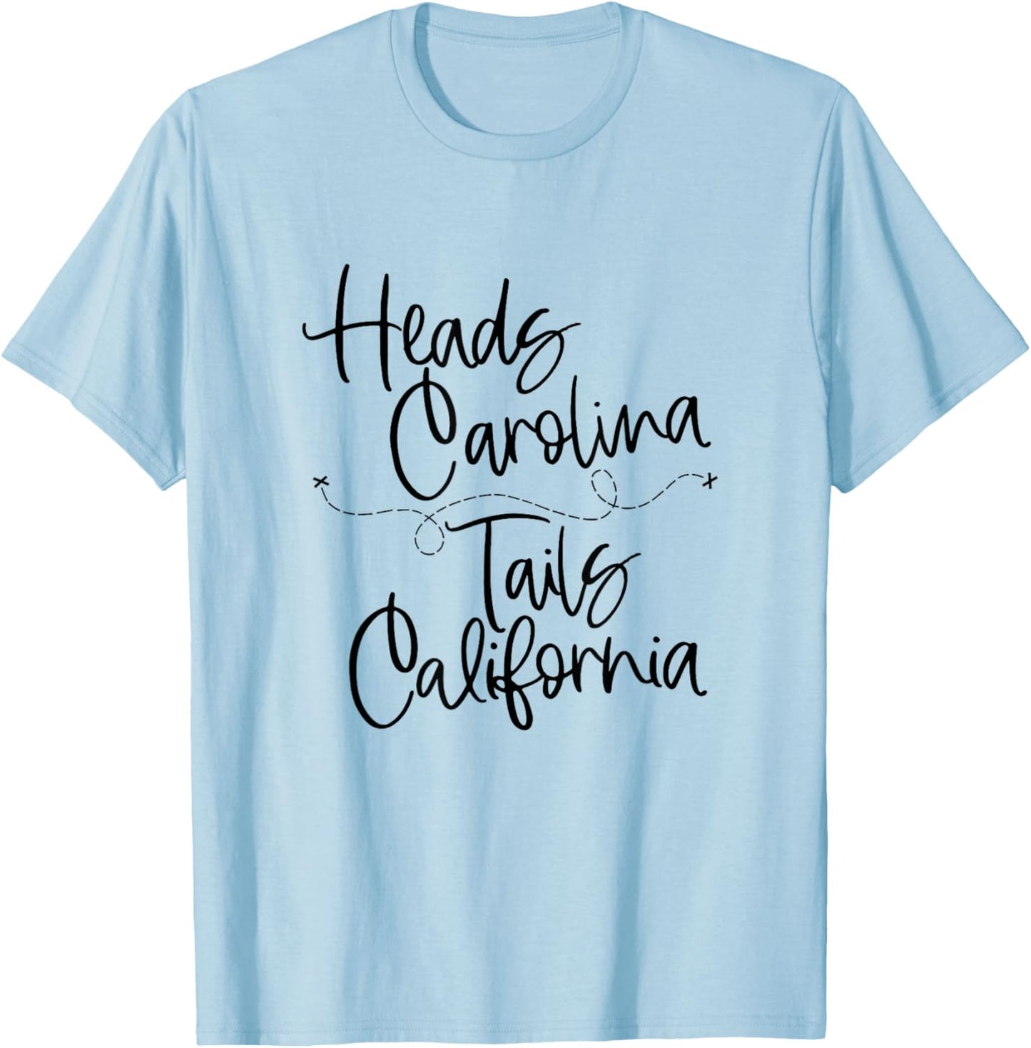 Heads Carolina Tails California 90's Country Design T-Shirt - T-Shirt | Light Blue