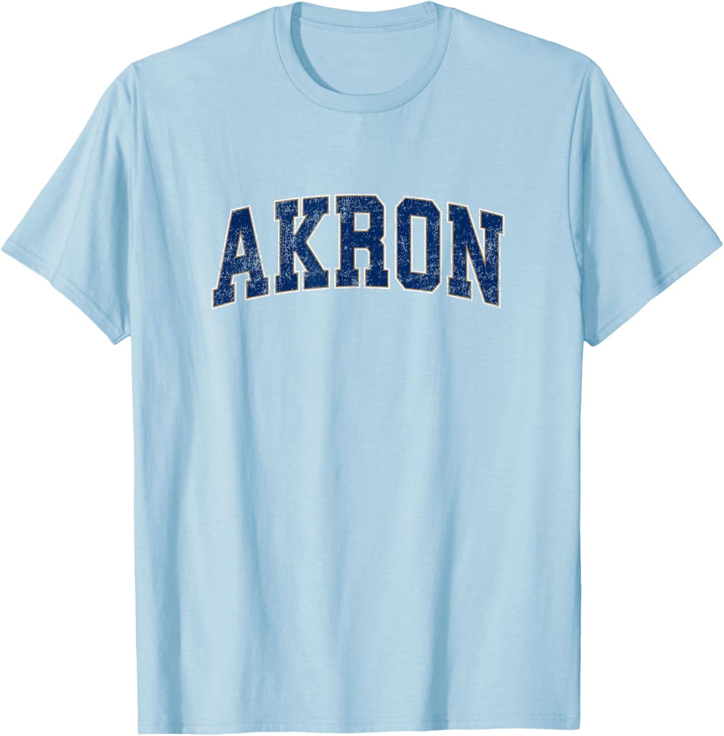 Akron Ohio OH Vintage Athletic Sports Design T-Shirt - T-Shirt | Light Blue