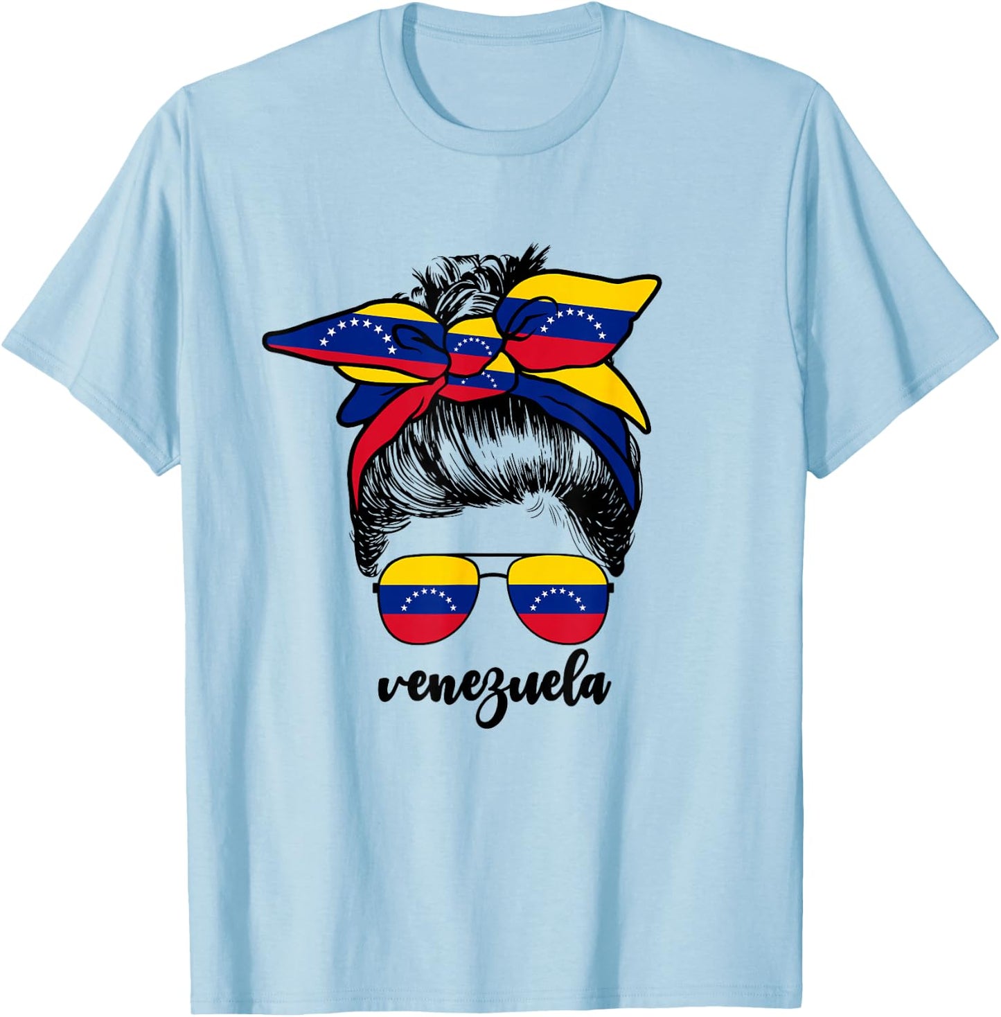 Venezuela Venezuelan Girl Girls Venezolana Flag T-Shirt - T-Shirt | Light Blue