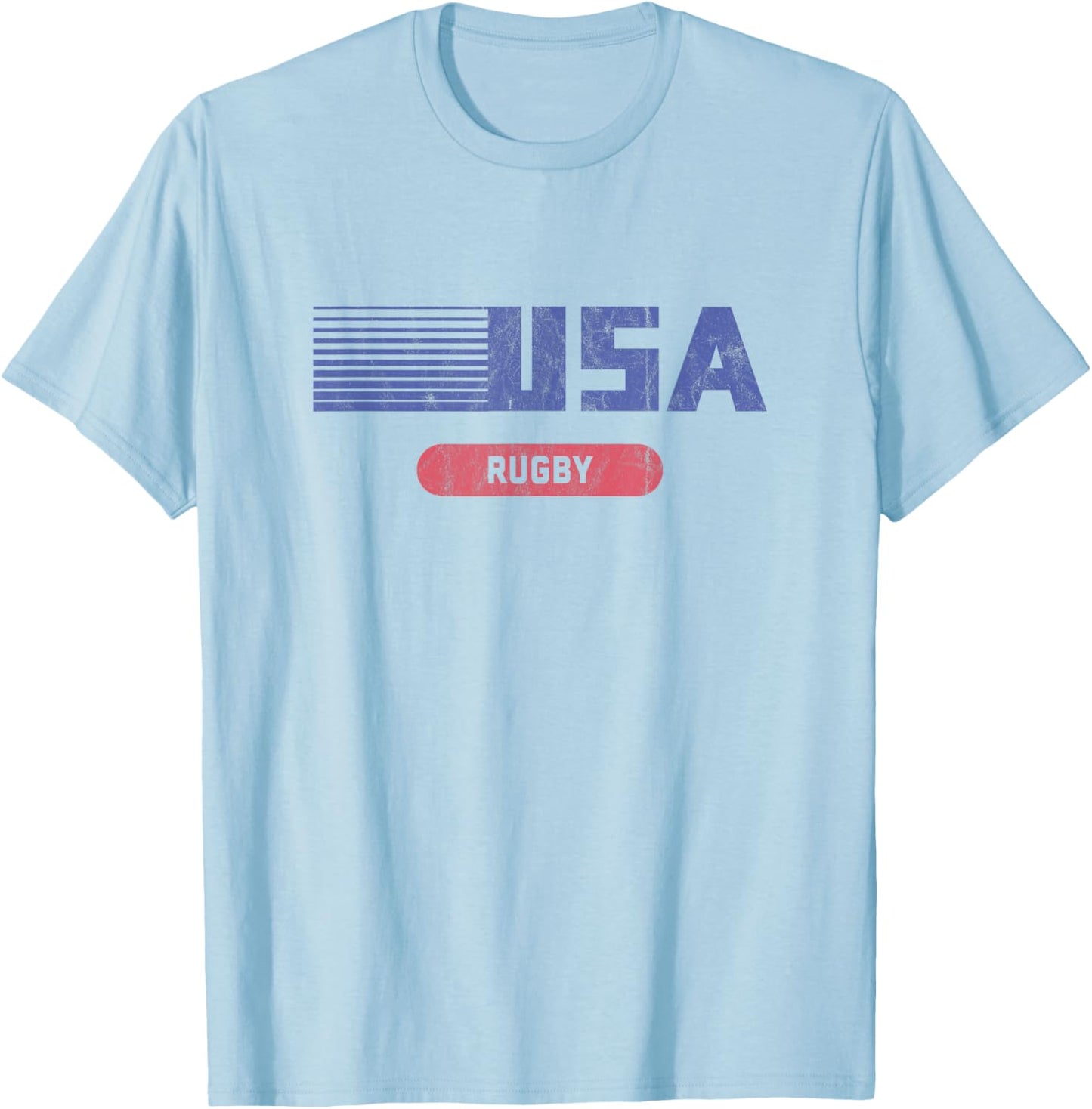 Retro USA 2020 Team American Rugby Vintage T-Shirt - T-Shirt | Light Blue