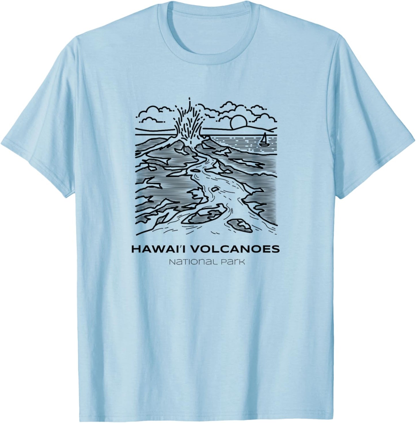 Vintage Hawai'i Volcanoes National Park Hike T-Shirt - T-Shirt | Light Blue