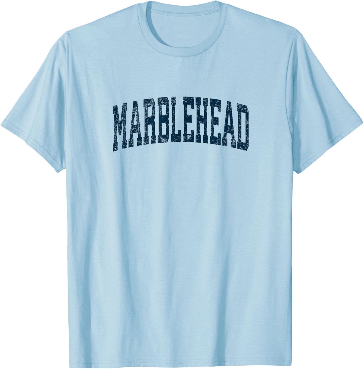 Marblehead Massachusetts MA Vintage Athletic Sports Navy Des T-Shirt - T-Shirt | Light Blue
