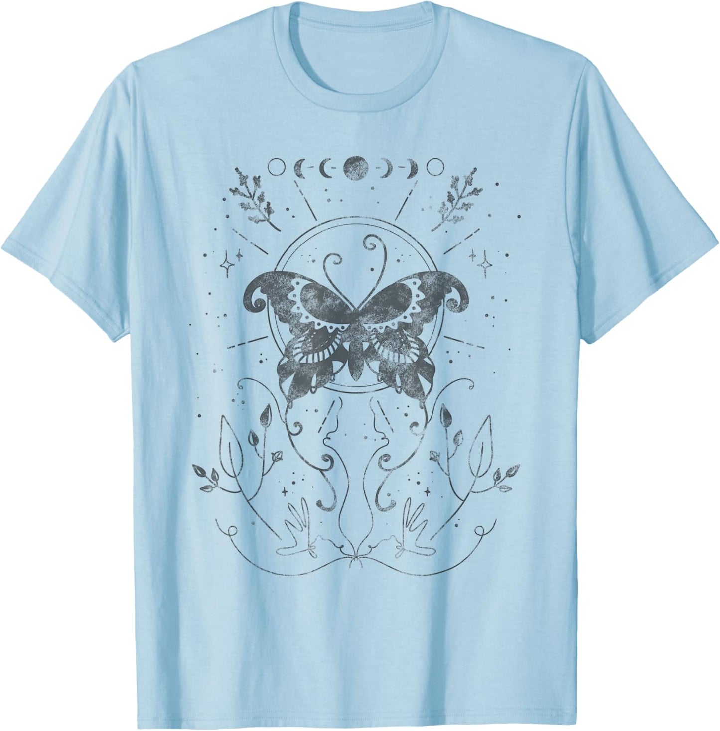 Light Academia Aesthetic Clothing Teen Girls Woman Luna Moth T-Shirt - T-Shirt | Light Blue