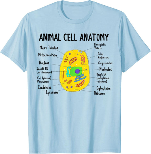 Anatomy Of Animal Cell Biology Biologist Science Student T-Shirt - T-Shirt | Light Blue