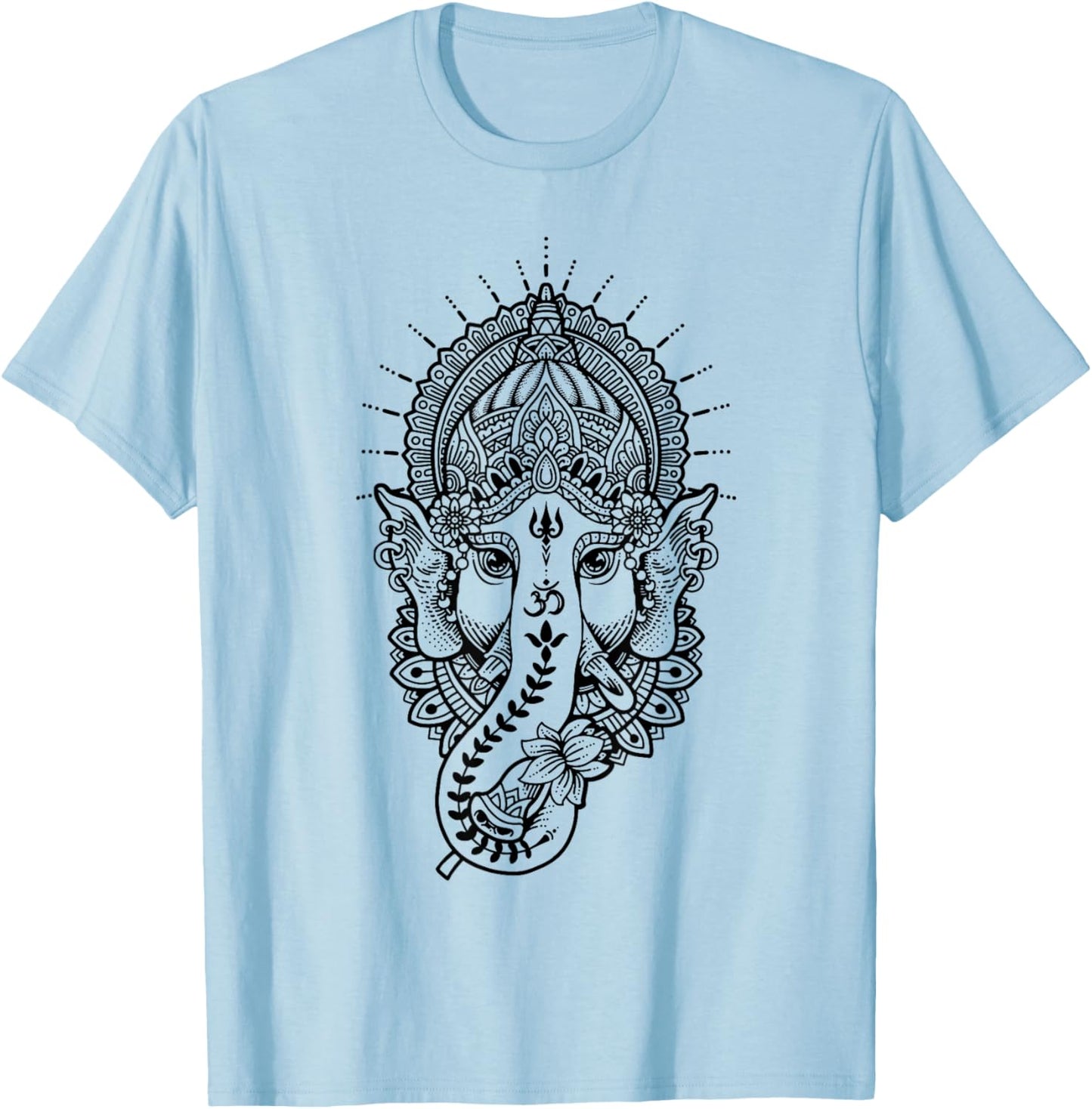 Ganesh Symbol Yoga Hindu Men Women Meditation T-Shirt - T-Shirt | Light Blue
