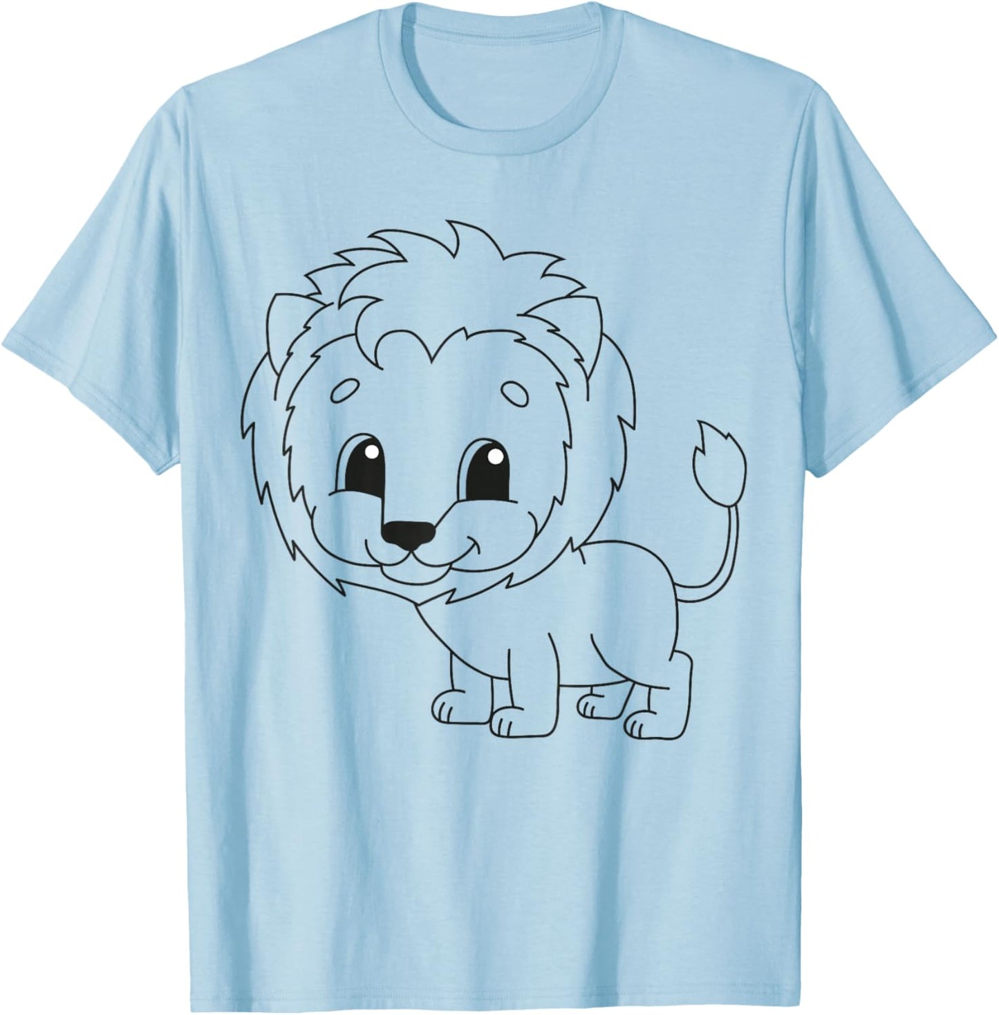 Cute lion to paint and color in for children T-Shirt - T-Shirt | Light Blue