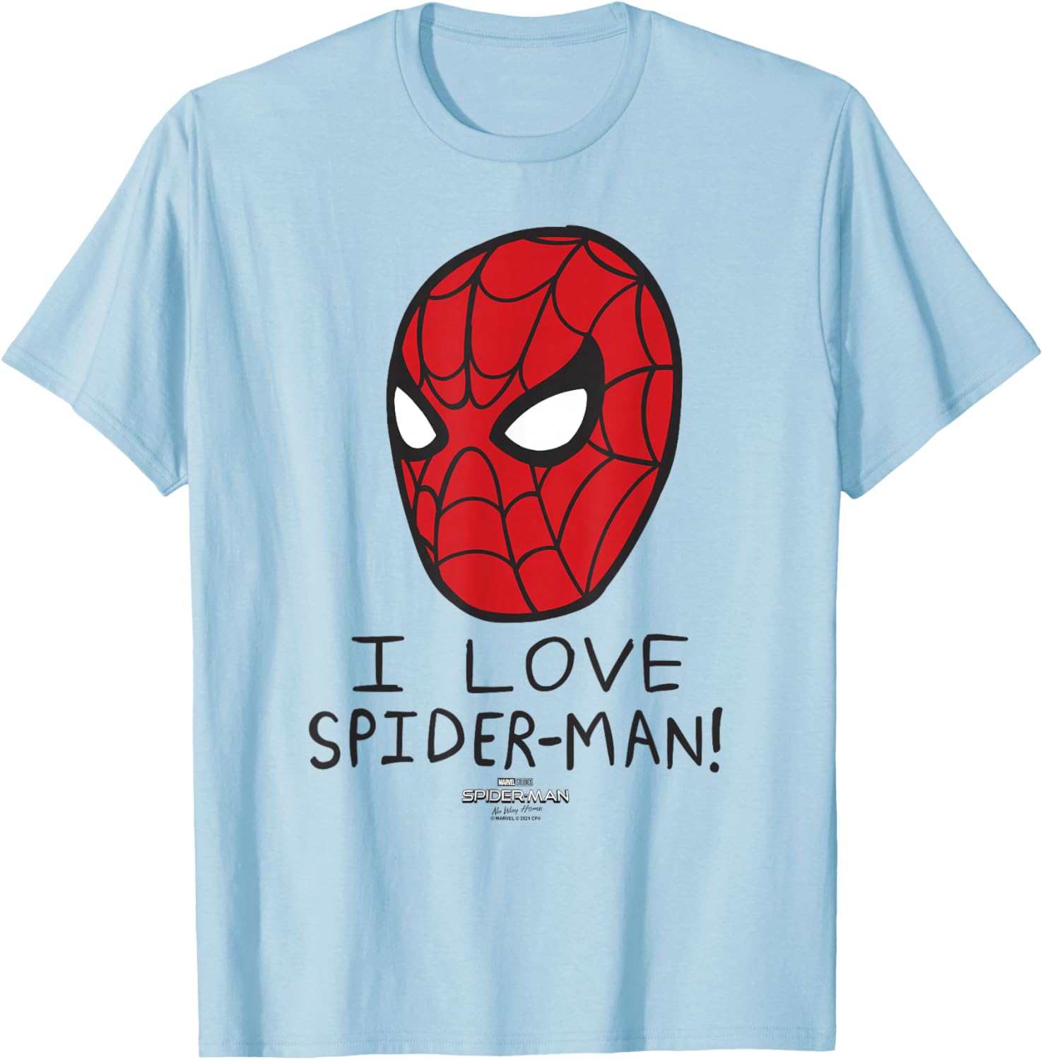 Marvel Spider-Man No Way Home I Love Spider-Man Poster Small T-Shirt - T-Shirt | Light Blue