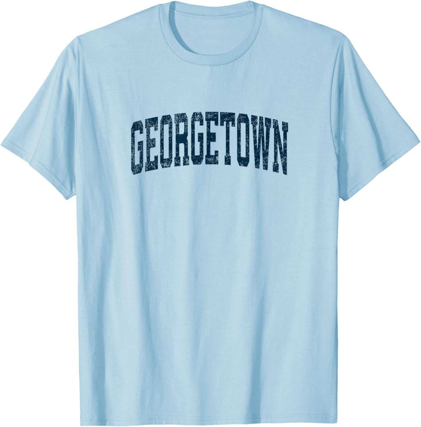 Georgetown Michigan MI Vintage Athletic Sports Navy Design T-Shirt - T-Shirt | Light Blue
