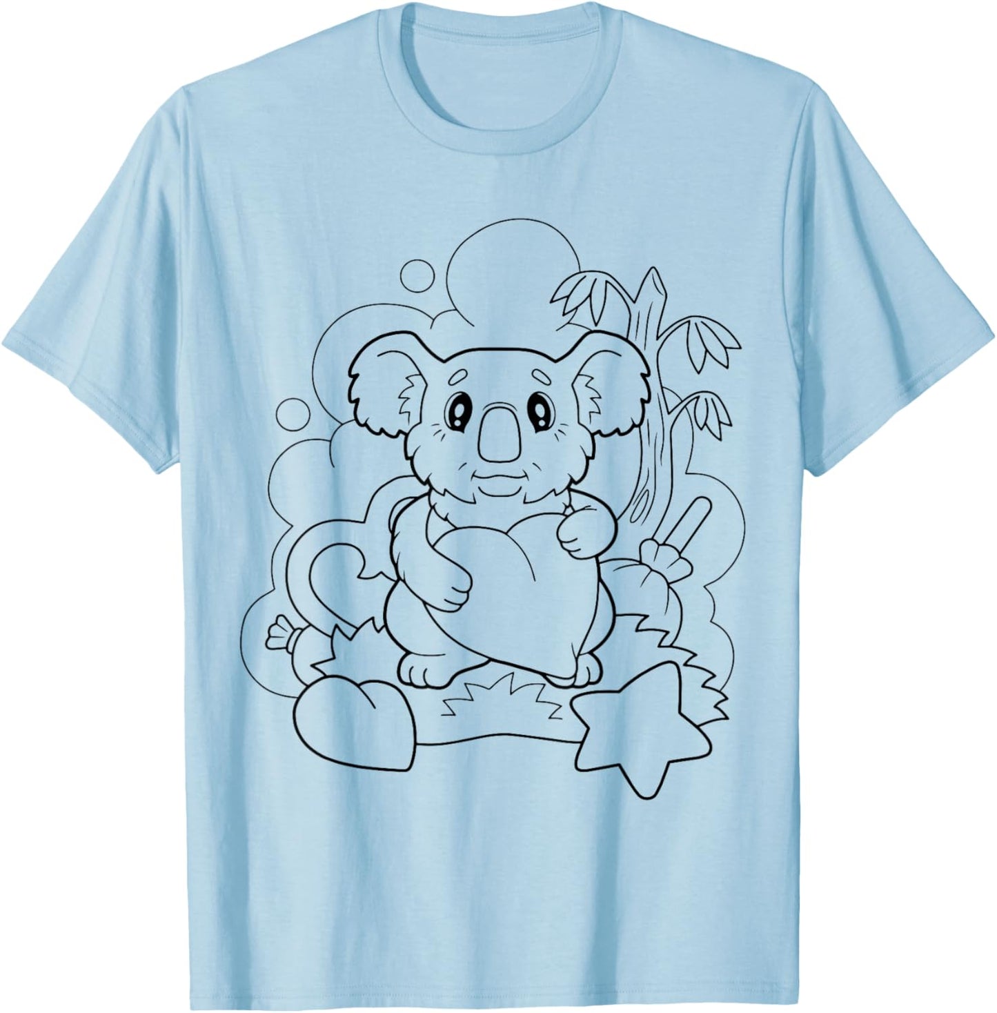 Cute koala bear to paint and color in for children T-Shirt - T-Shirt | Light Blue