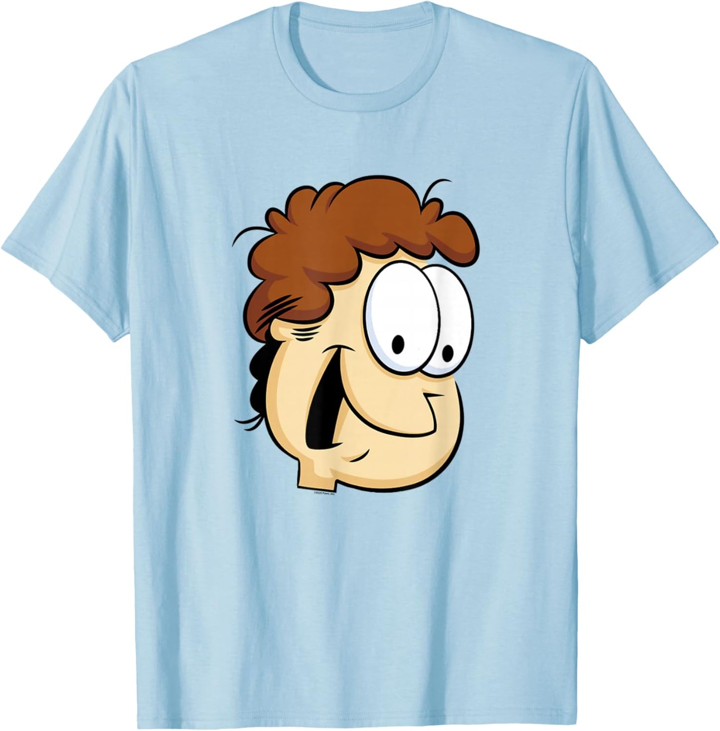 Garfield Jon Arbuckle Big Face T-Shirt - T-Shirt | Light Blue