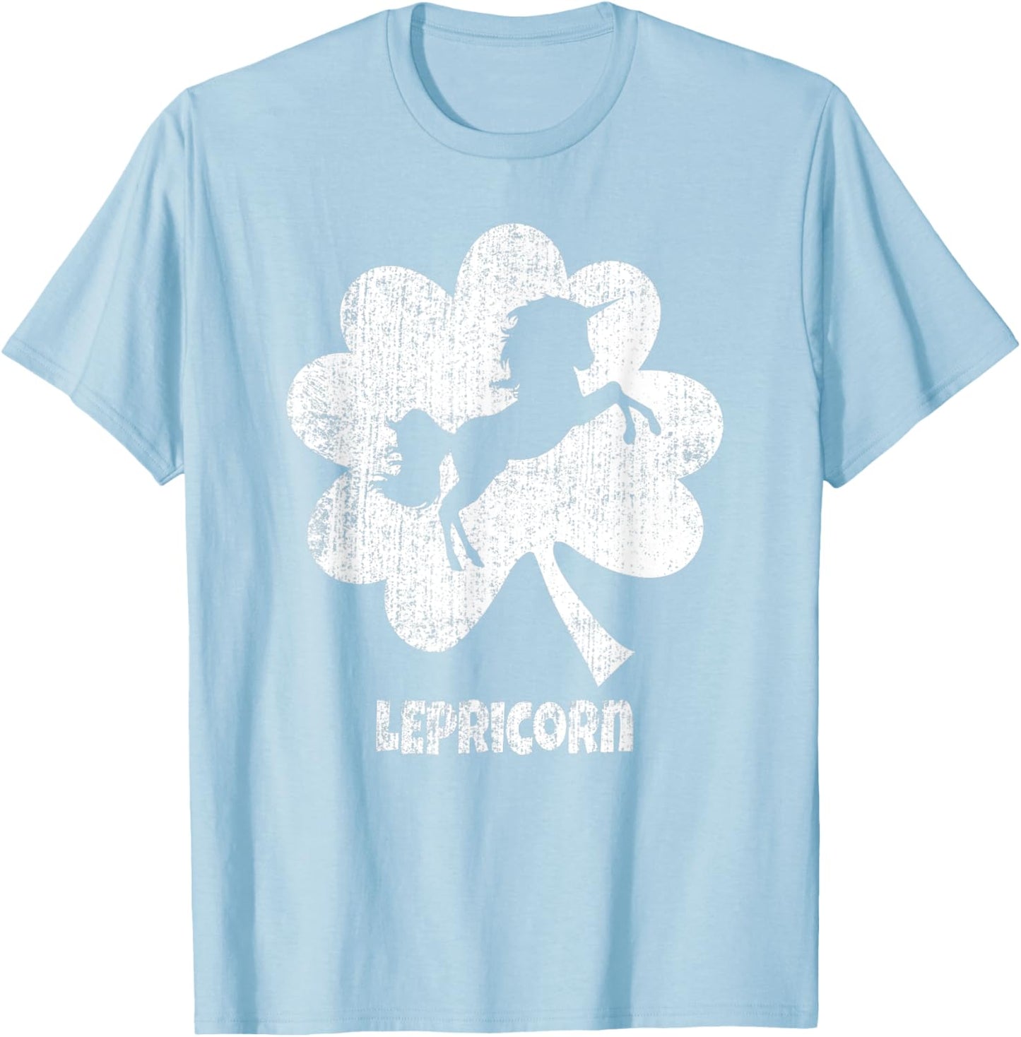 Unicorn St Patricks Day Lepricorn Silhouette Girl Women T-Shirt - T-Shirt | Light Blue