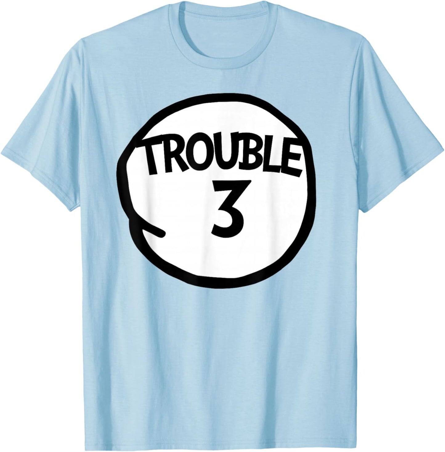 Trouble 3 Funny Trouble Three Matching Group T-Shirt - T-Shirt | Light Blue