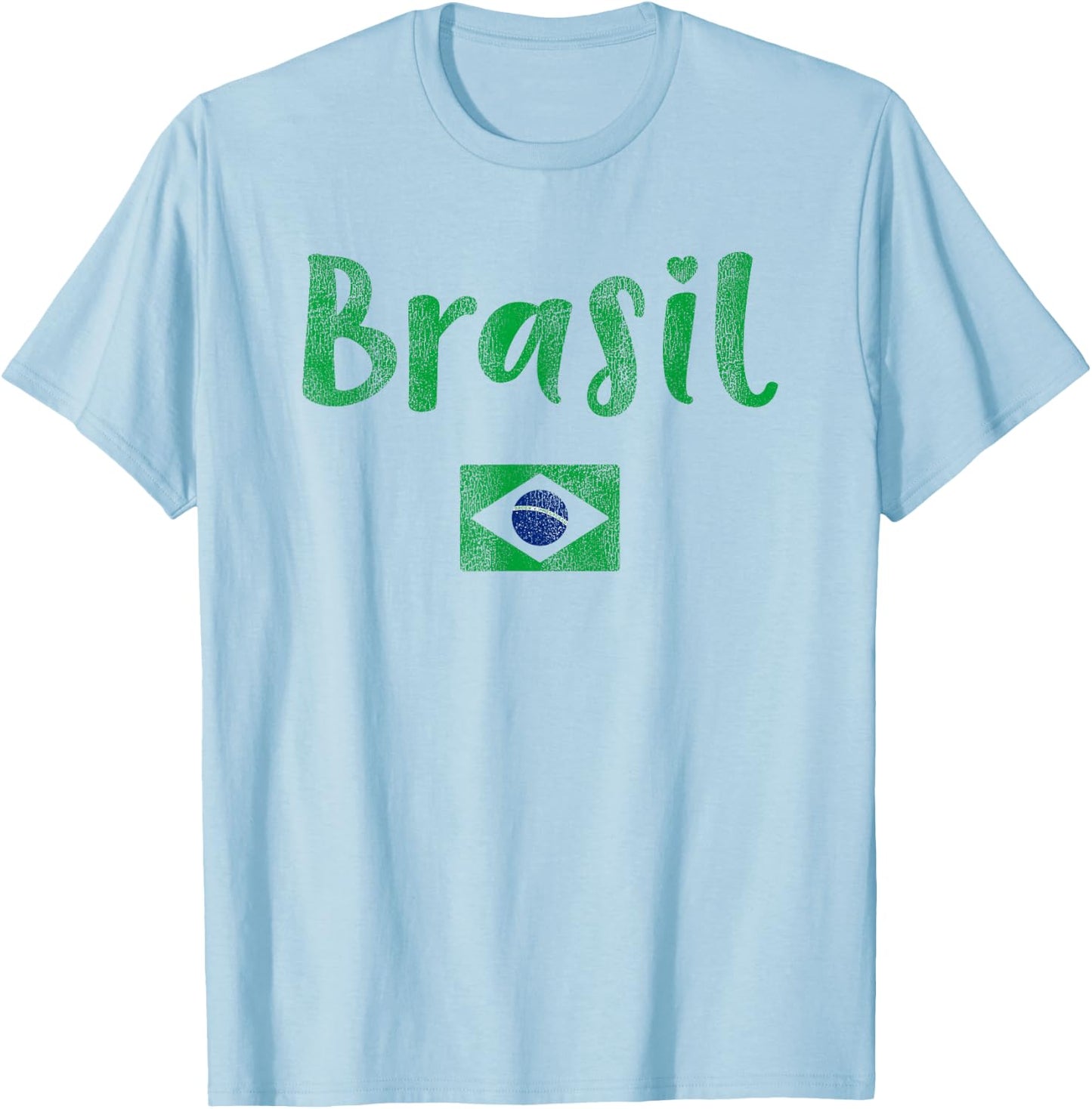 Retro Brazilian Flag of Brazil Souvenir Brasil Girls Women T-Shirt - T-Shirt | Light Blue