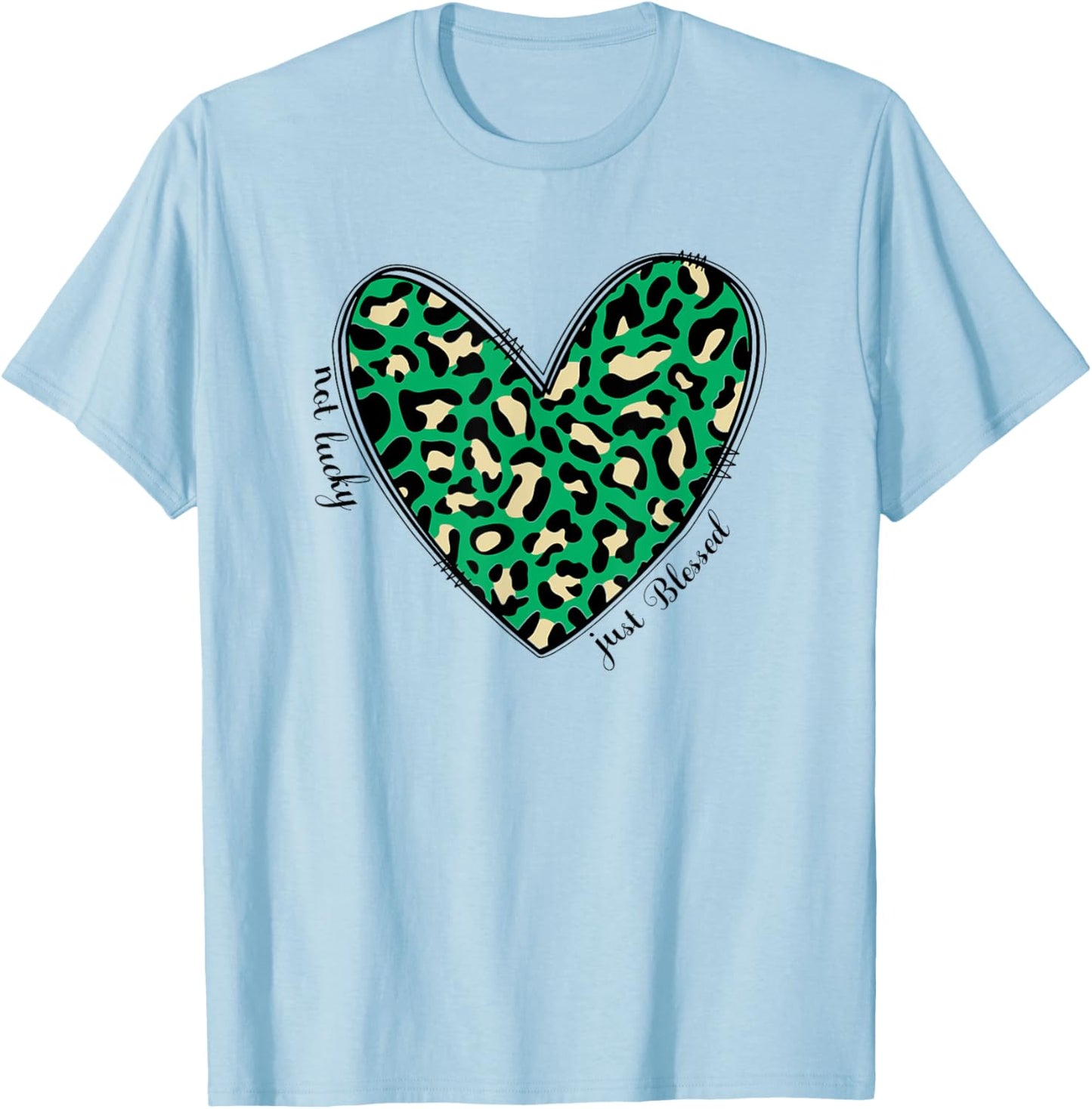 Christian Women Not Lucky Just Blessed Plaid St Patricks Day T-Shirt - T-Shirt | Light Blue