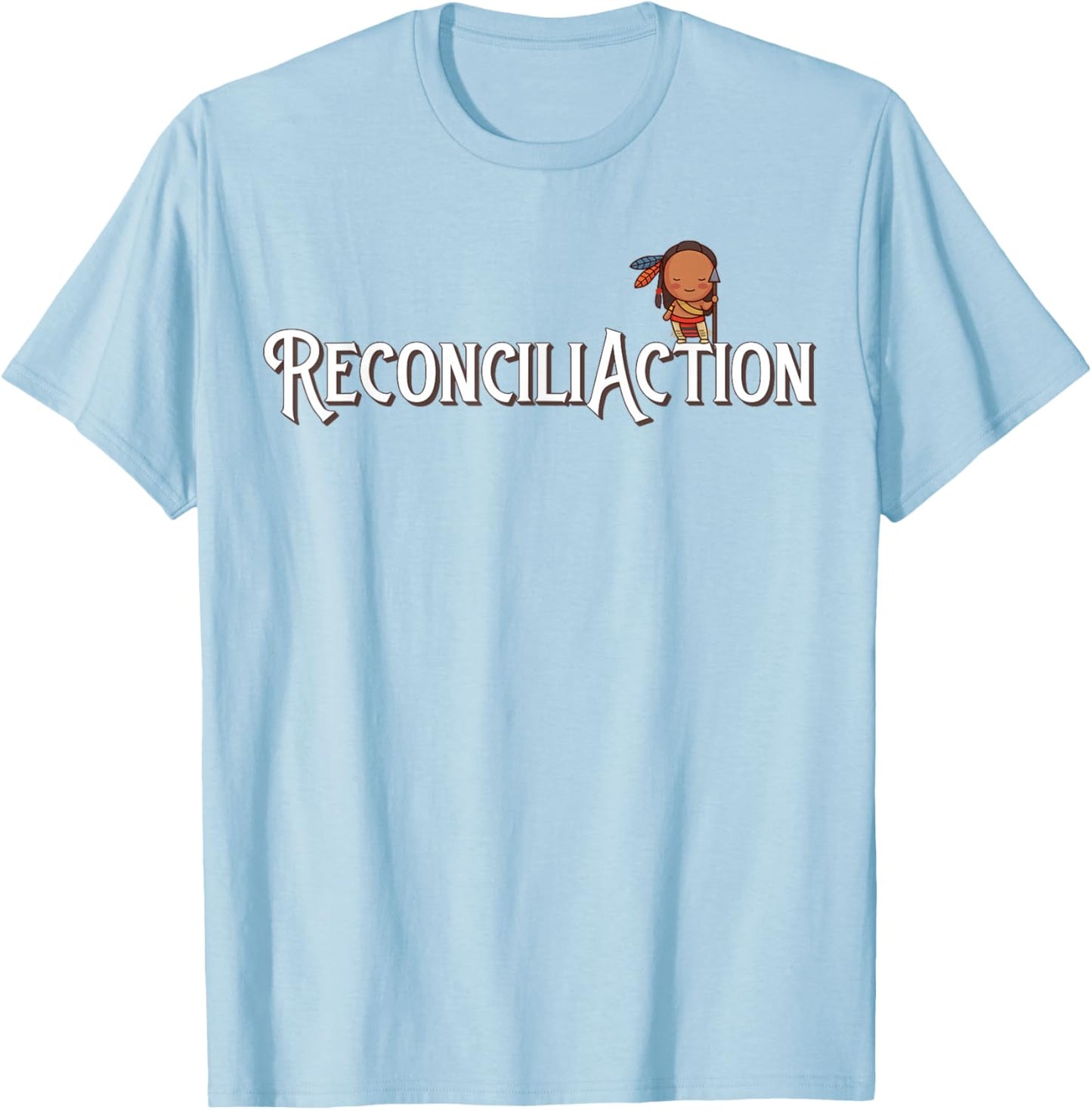 Indian Residential School Reconciliation ReconciliAction Pun T-Shirt - T-Shirt | Light Blue