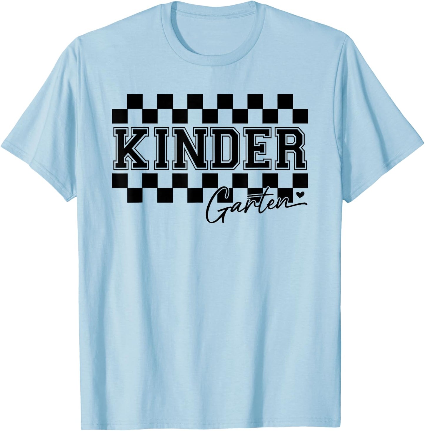 kindergarten Checkered Teacher 1st Day Back to School Women T-Shirt - T-Shirt | Light Blue