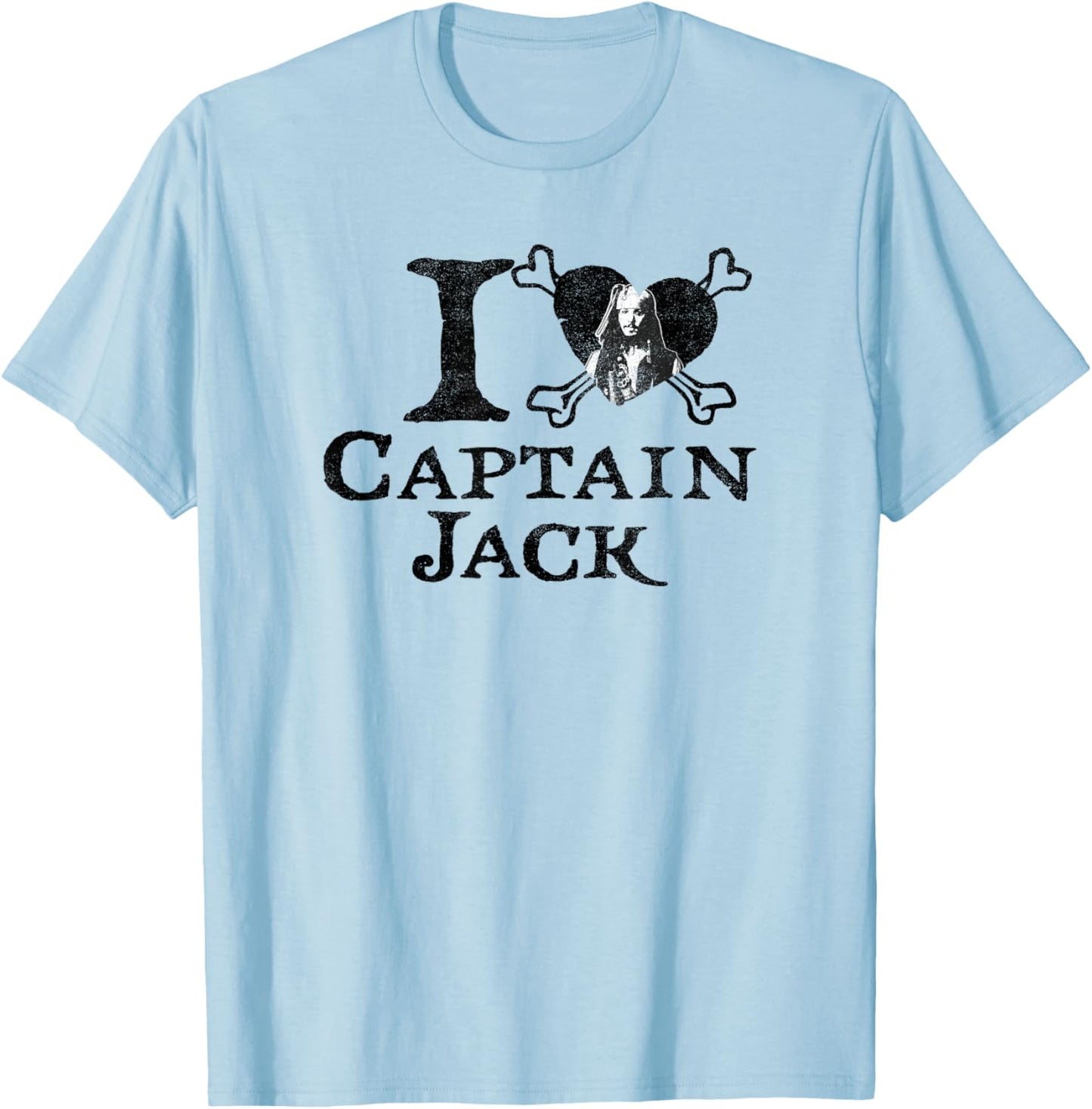 Disney Pirates of The Caribbean I Heart Captain Jack T-Shirt - T-Shirt | Light Blue