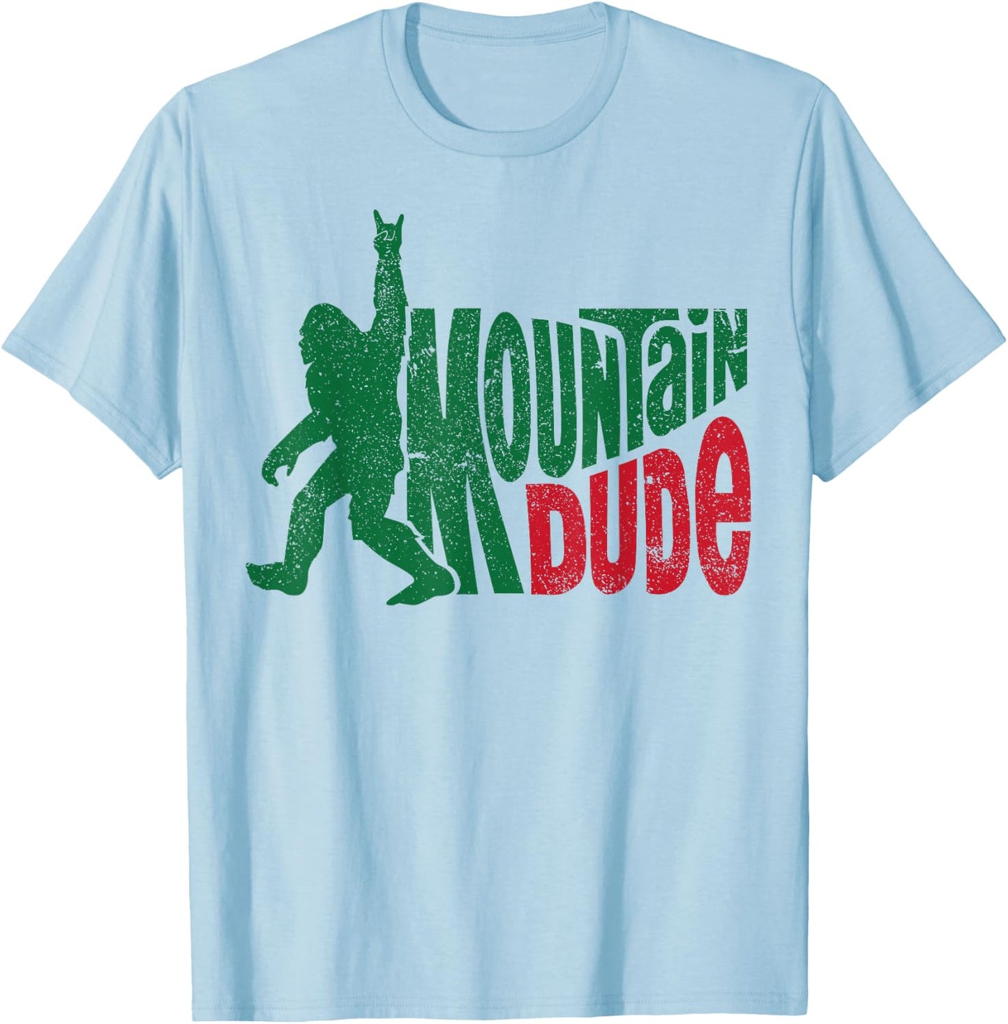 Mountain Dude Bigfoot Sasquatch Hiking Funny T-Shirt - T-Shirt | Light Blue