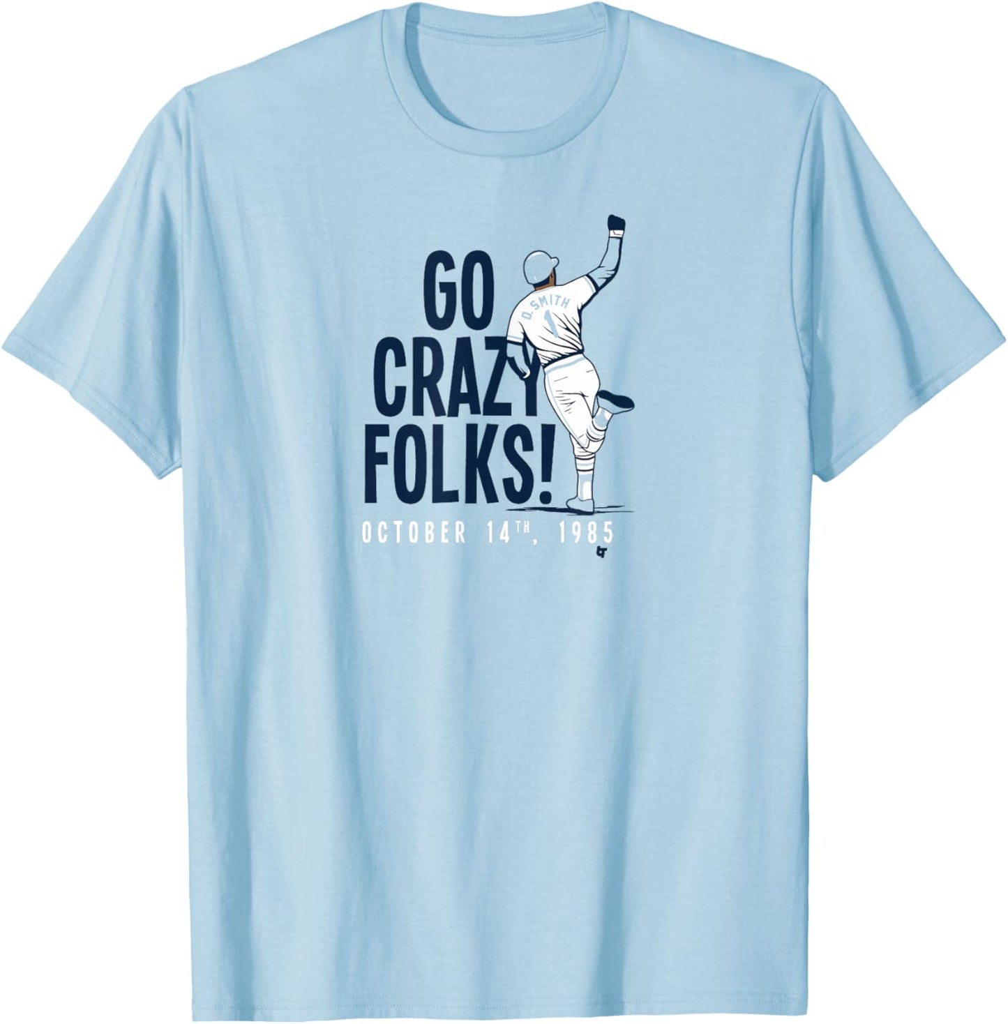 Ozzie Smith - Go Crazy Folks - St. Louis Baseball T-Shirt - T-Shirt | Light Blue