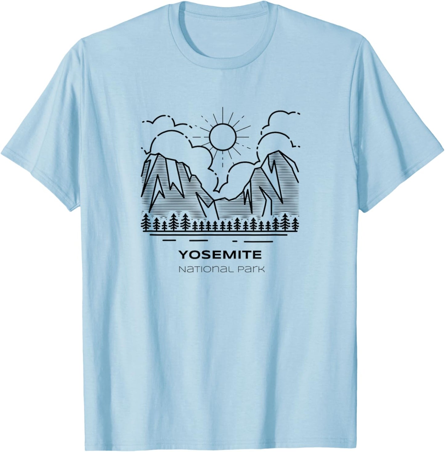 Vintage Yosemite National Park Hike T-Shirt - T-Shirt | Light Blue