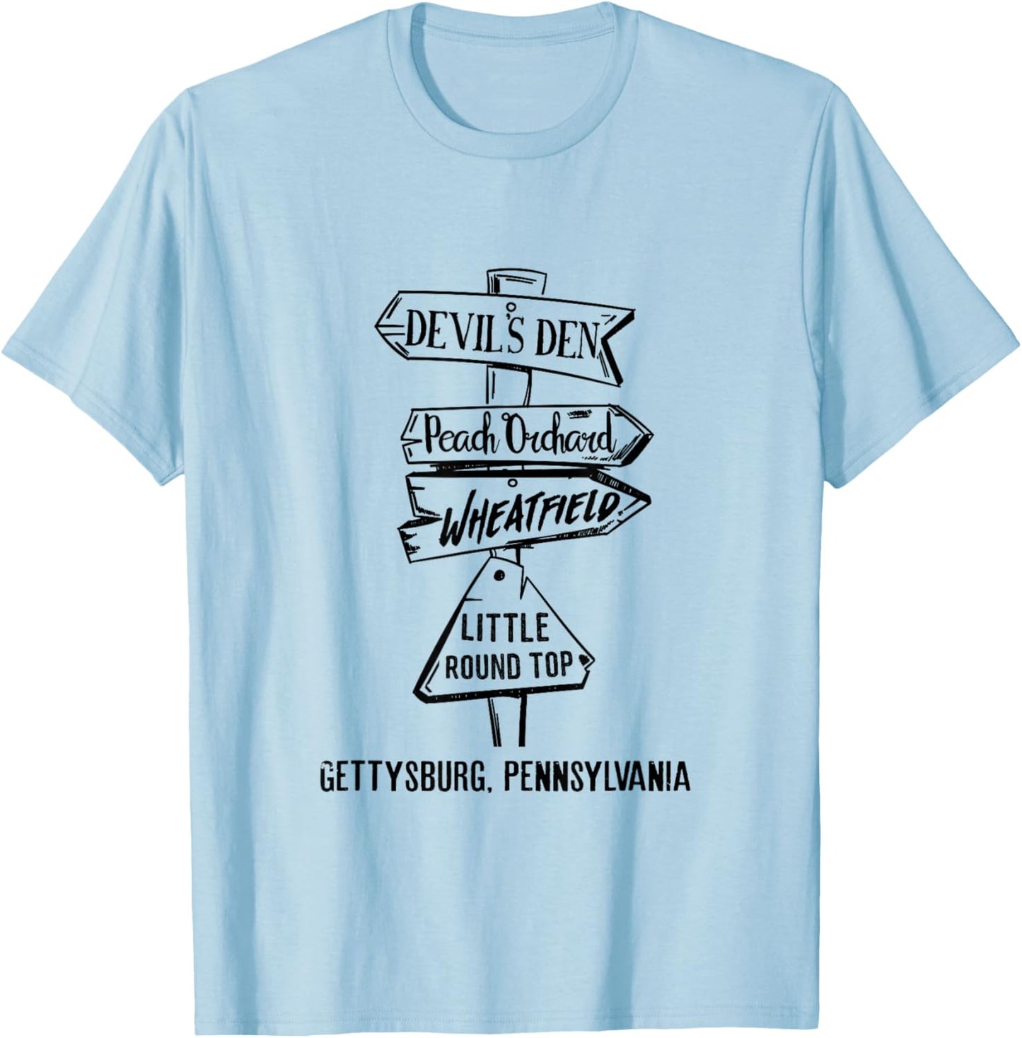 Gettysburg Civil War Landmarks T-Shirt - T-Shirt | Light Blue