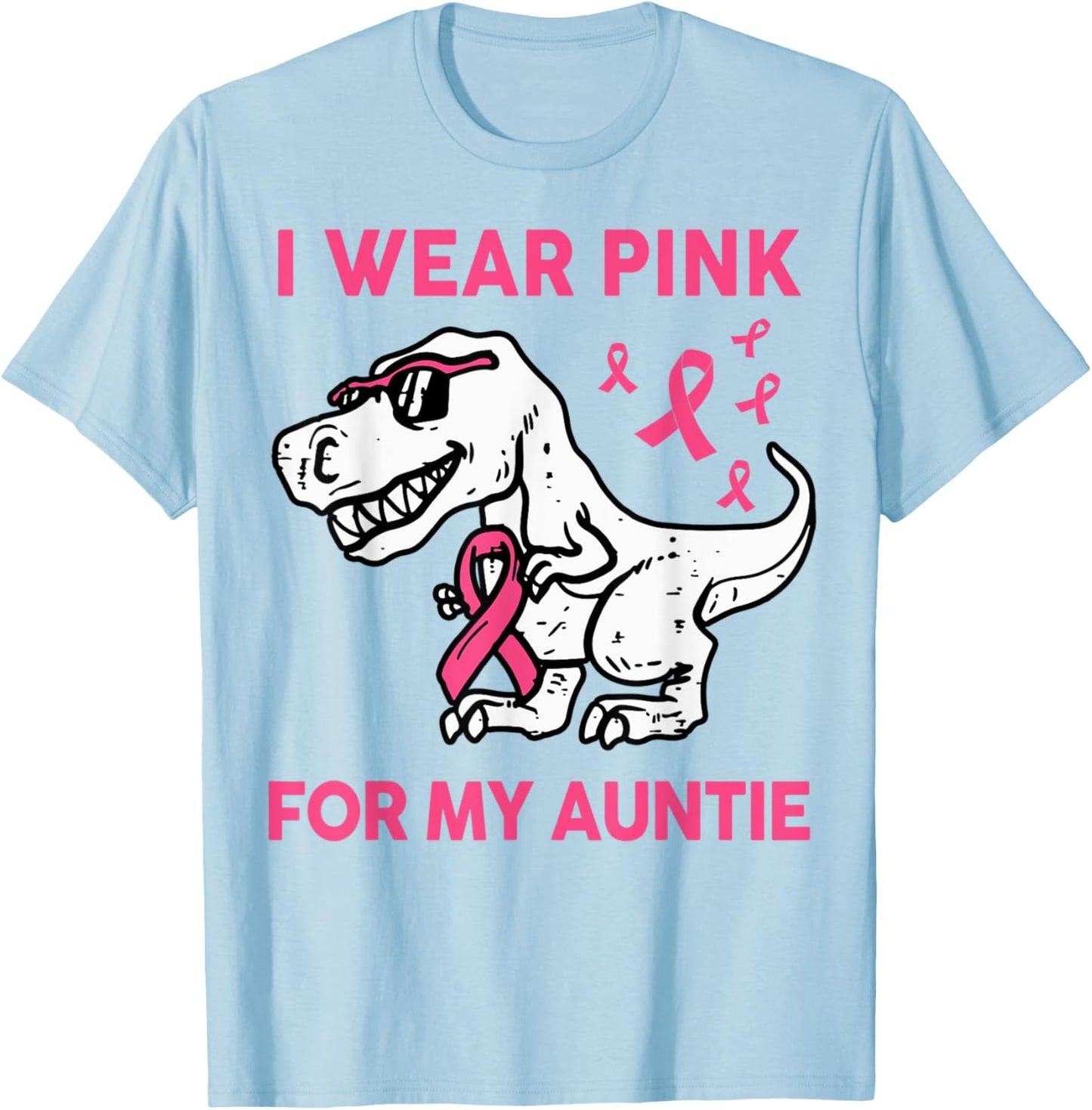 I Wear Pink For My Auntie Breast Cancer Awareness Toddler T-Shirt - T-Shirt | Light Blue