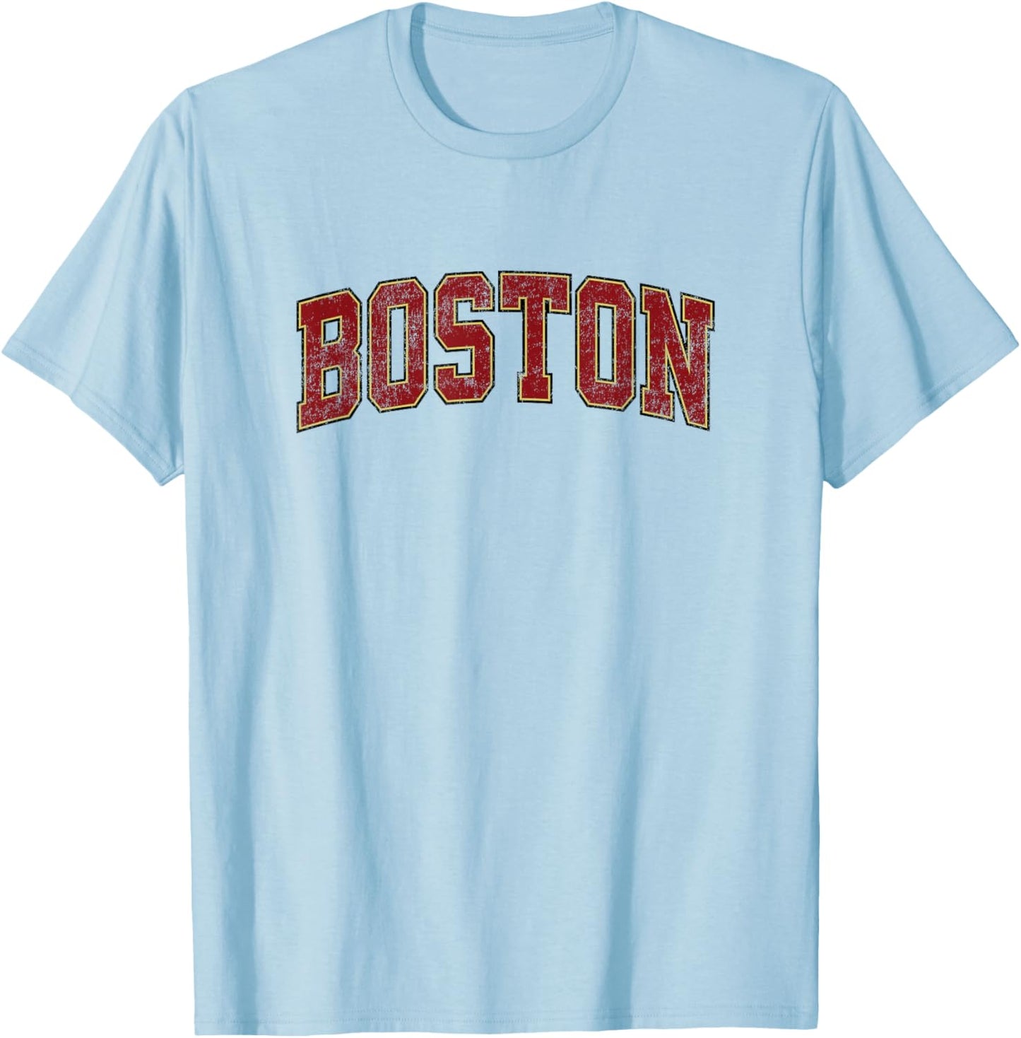 Boston Massachusetts MA Vintage Athletic Sports Design T-Shirt - T-Shirt | Light Blue