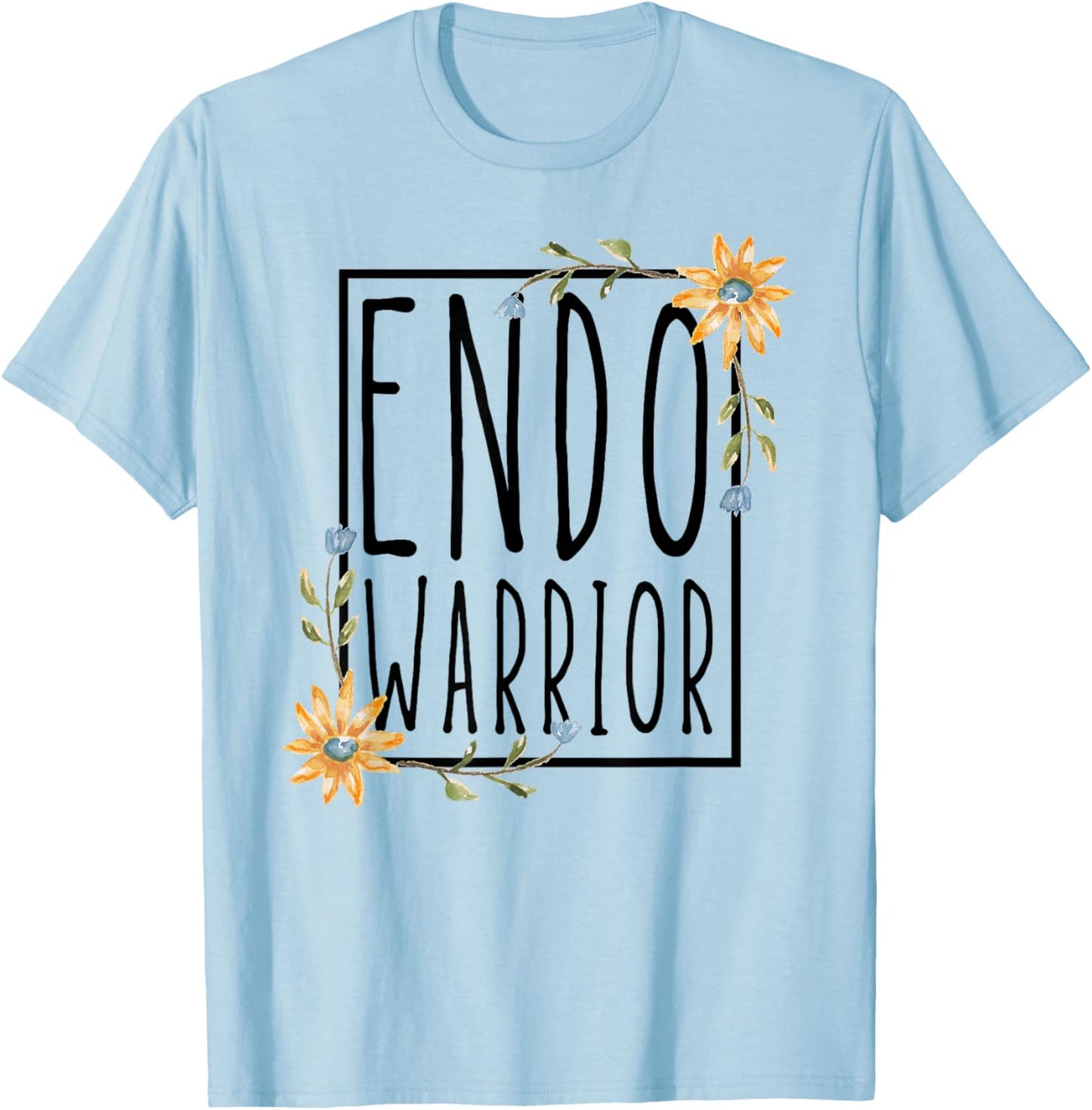 Endo Warrior - Sunflower Endometriosis Awareness T-Shirt - T-Shirt | Light Blue