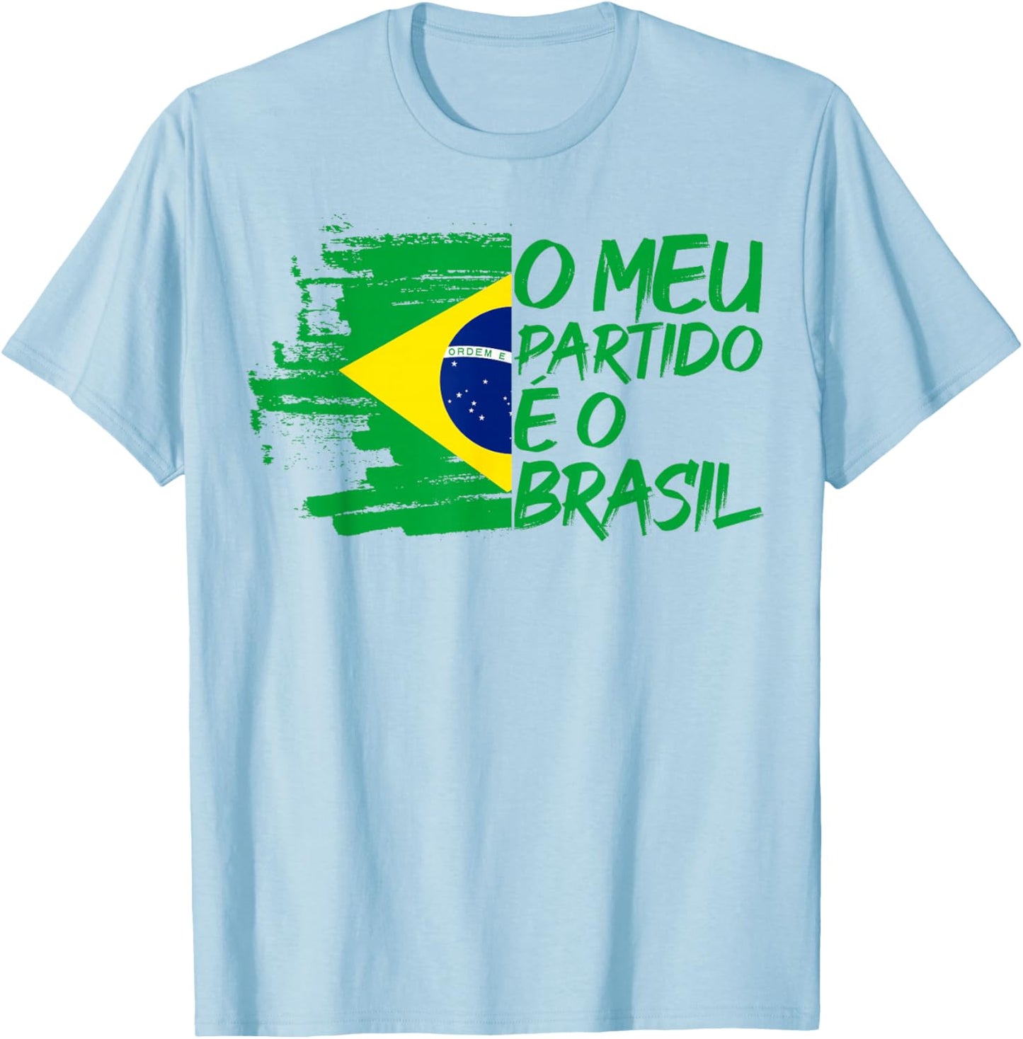 Meu Partido E O Brasil Flag Jair Bolsonaro Presidente 2026 T-Shirt - T-Shirt | Light Blue